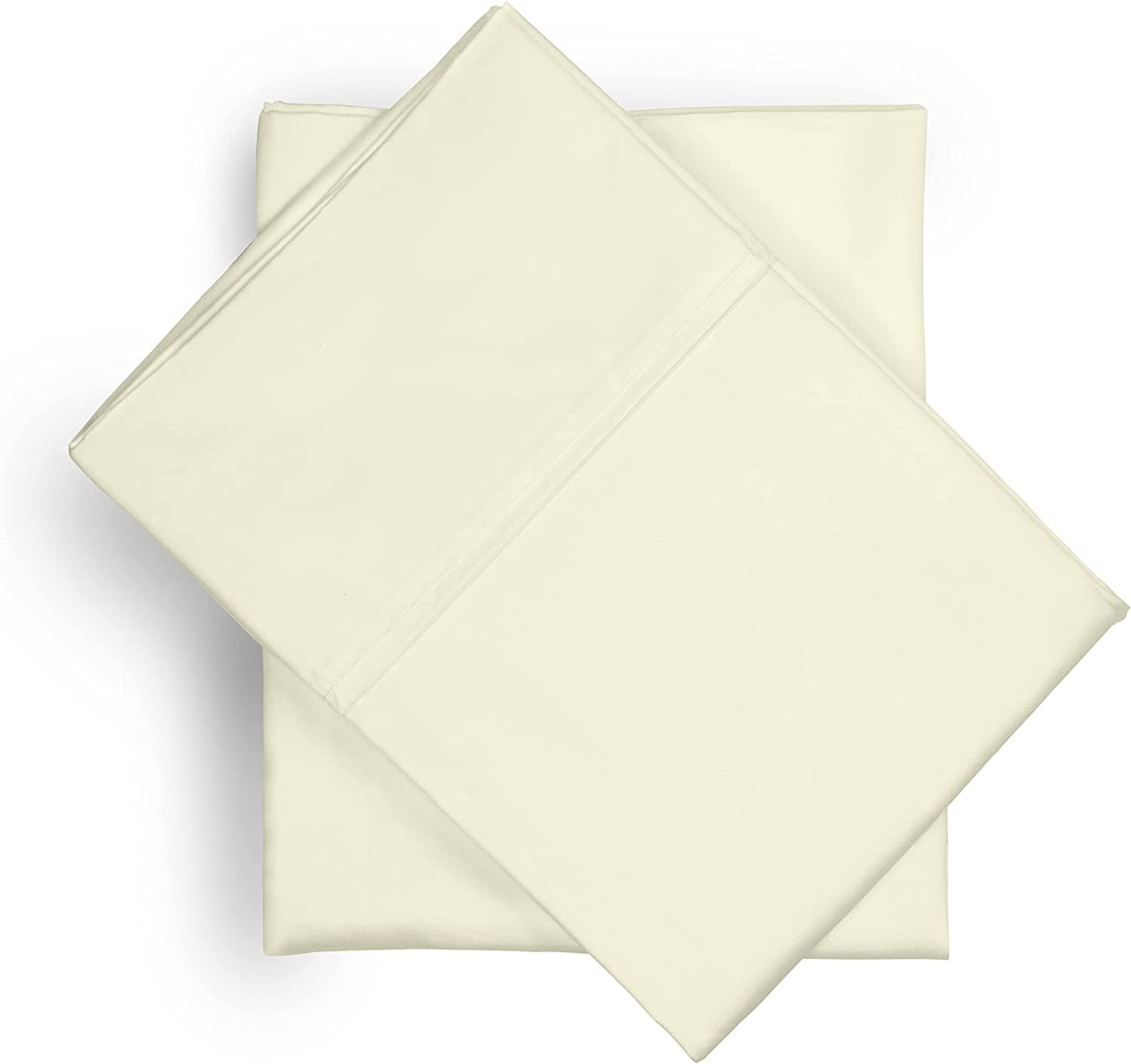 Luxury 1000 Thread Count 100% Egyptian Cotton 2 Pc Standard Pillow Case Set, Sateen Weave, Single Ply Yarns, Luxury Hotel Collection, 4" Hem Stitched