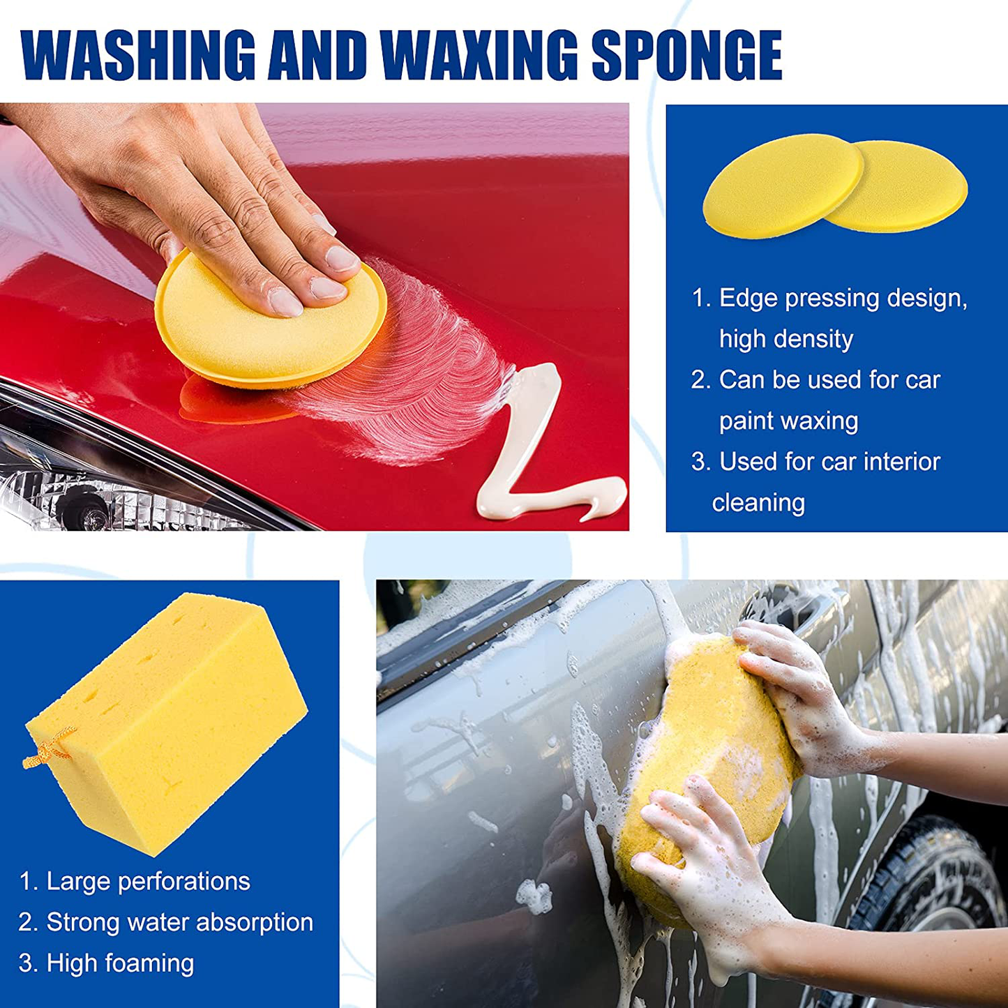 15 Pieces Car Wash Cleaning Tools Kit with Bucket Accessories Car Detailing Cleaning Brushes Kit Car Interior Washing Tool Set Car Wash Kit with Sponge, Towel, Double Head Duster for Truck Motorcycle