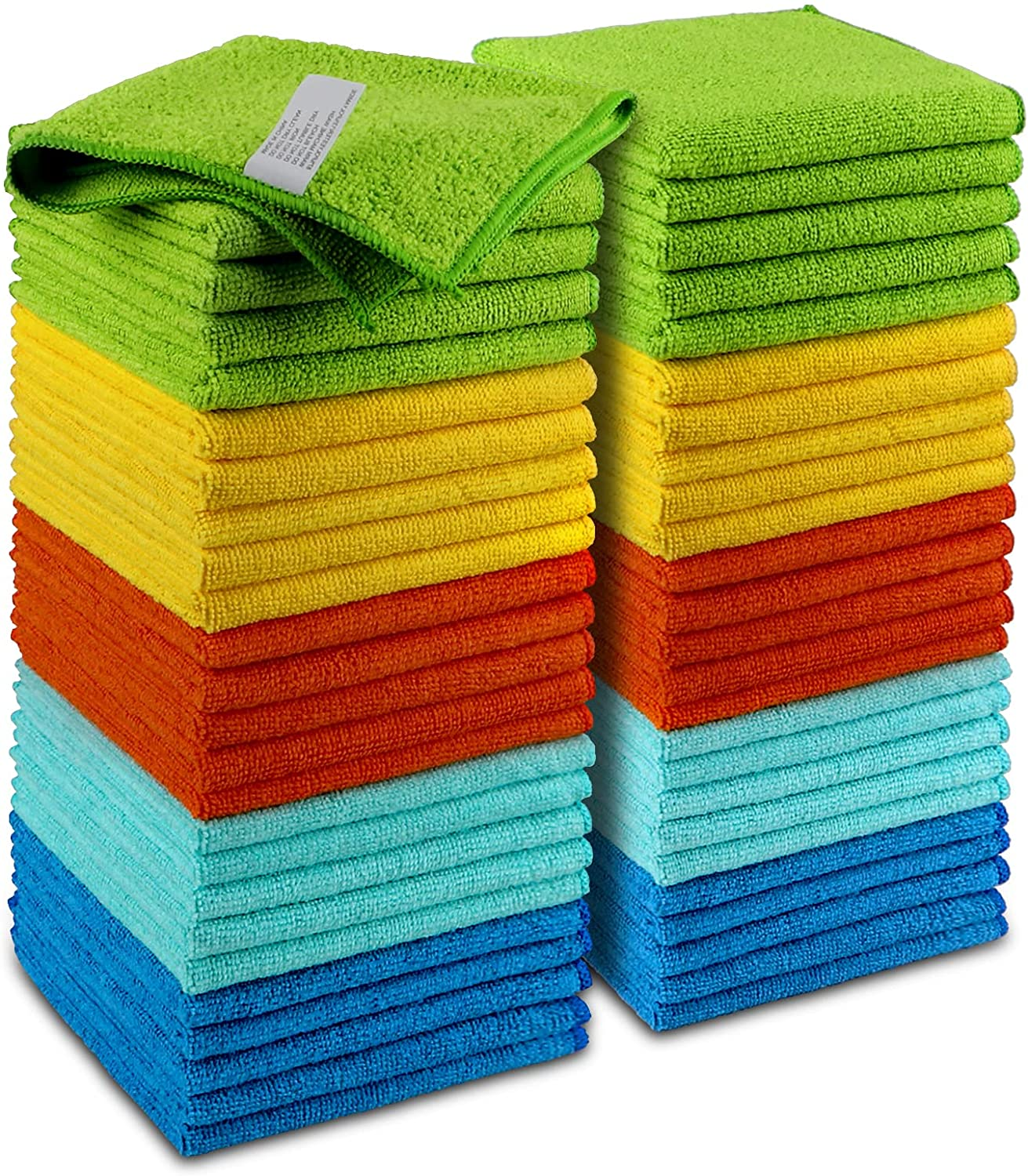 Aidea Microfiber Cleaning Cloths-50 Pack, All-Purpose Softer Highly Absorbent, Lint Free - Streak Free Wash Cloth for House, Kitchen, Car, Window, Gifts(12In.X 12In.)