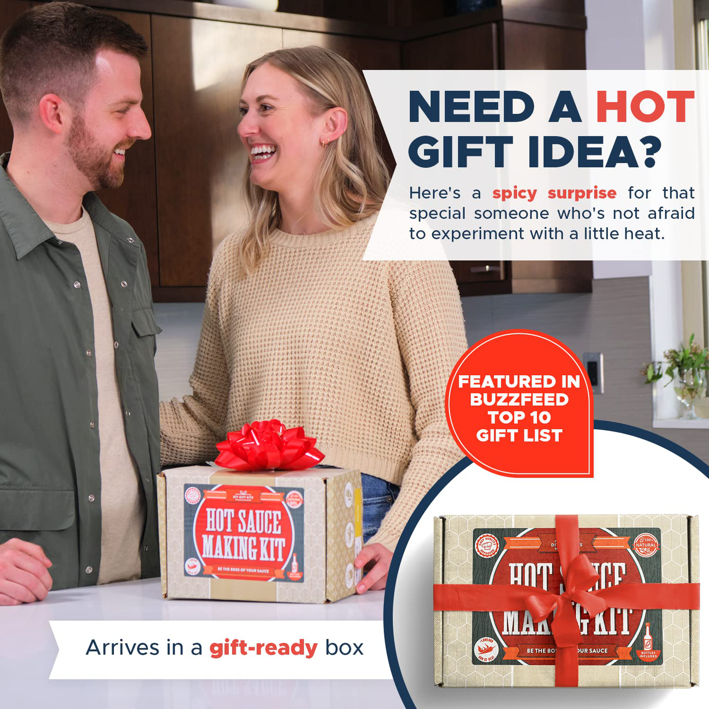 DIY Gift Kits Hot Sauce Making Kit, 26 Piece Set, Gourmet Spicy Gift Set for Men, Featuring 5Th Generation Heirloom Peppers & Spice Blends, Natural & GMO Free, Recipe Book, Storing Bottles