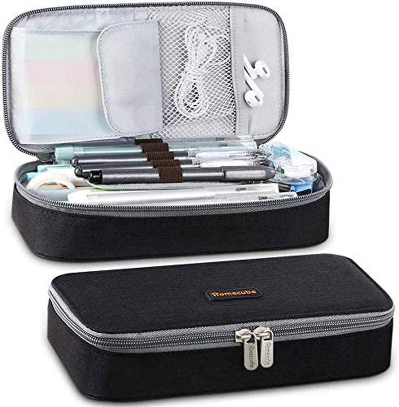 Homecube Big Capacity Pencil Case Pen Holder Pouch Marker Desk Organizer Bag with Zipper Large Storage College Middle School & Office Supplies Stationery