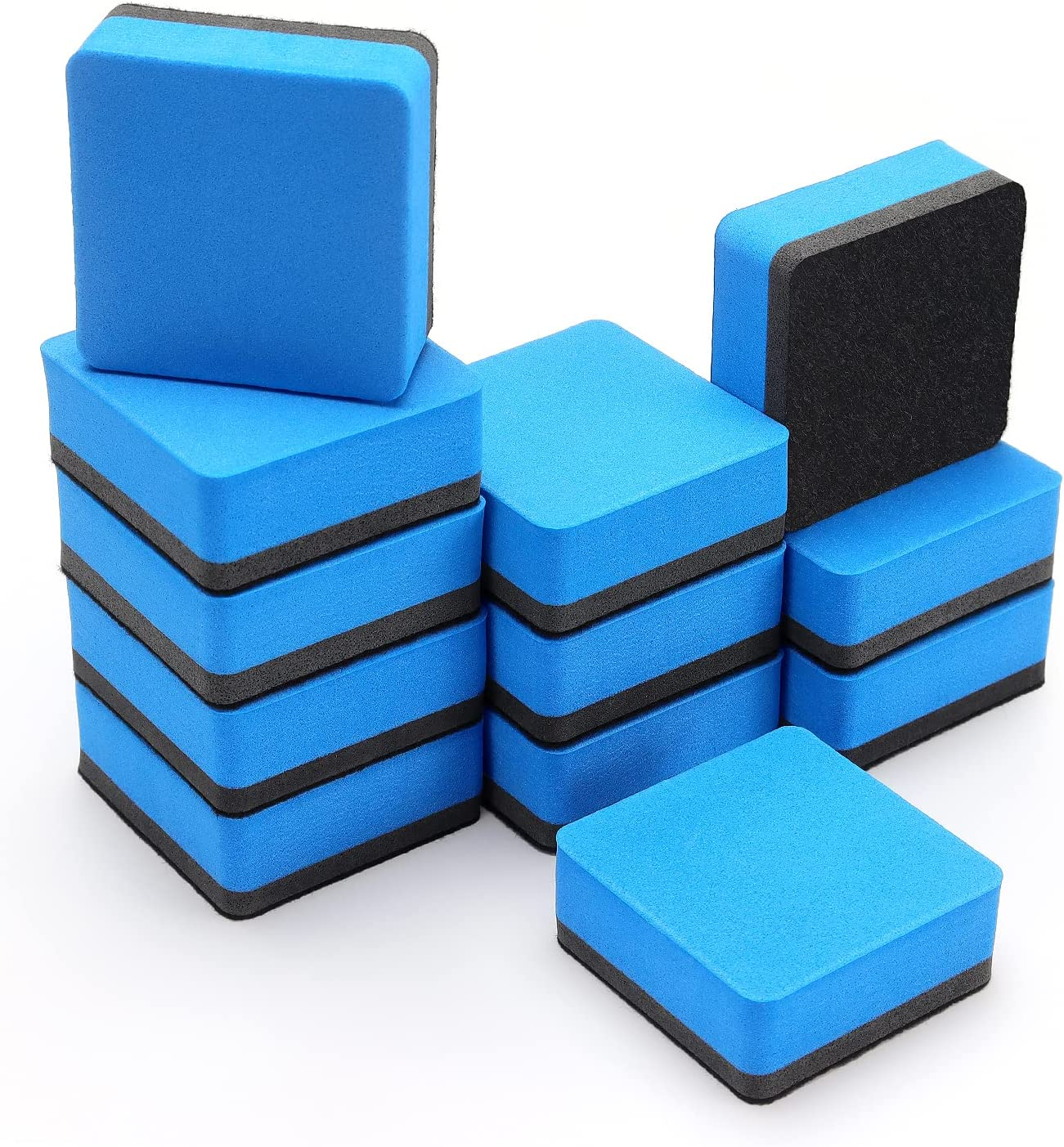 12 Pack Magnetic Whiteboard Eraser, Dry Eraser Board Erasers, Dry Erasers for White Board, Whiteboard Erasers for Kids Classroom, Blue