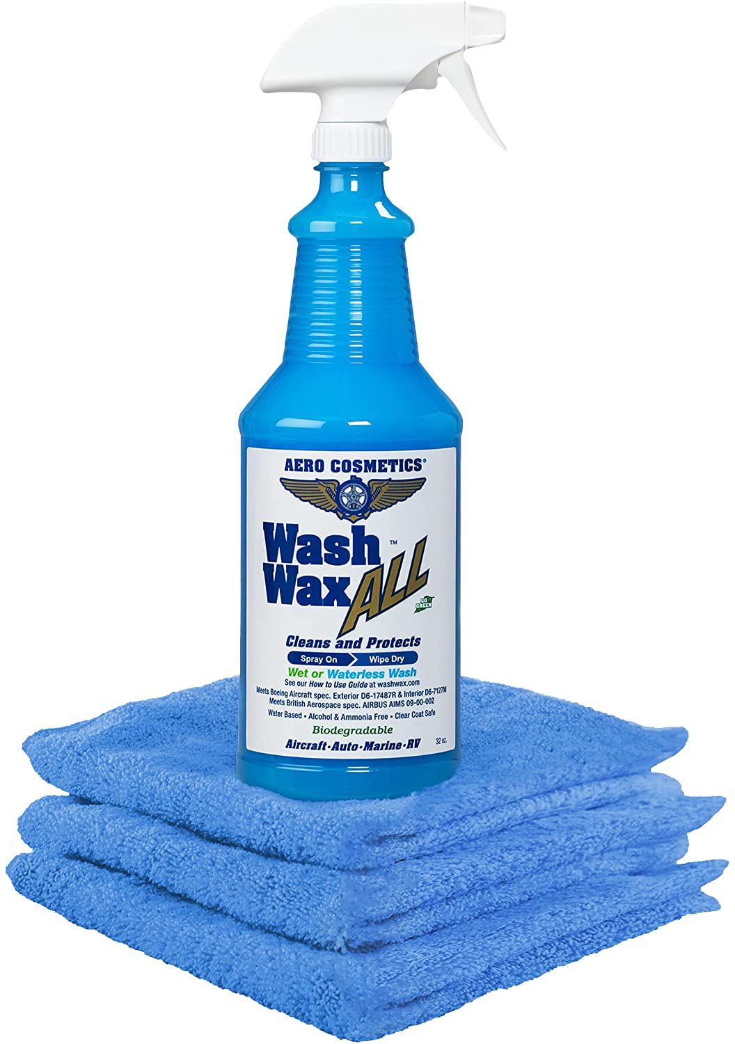 Wet or Waterless Car Wash Wax Kit 144 oz. Aircraft Quality for your Car, RV, Boat, Motorcycle. Guaranteed the Best Wash Wax. Anywhere, Anytime, Home, Office, School, Garage, Parking Lots.