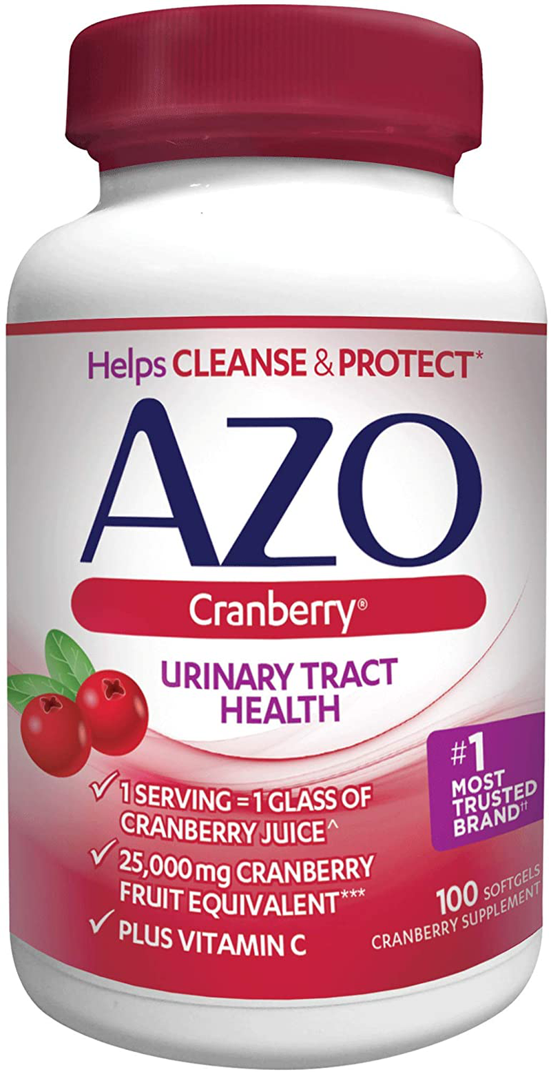 AZO Cranberry Urinary Tract Health Dietary Supplement, 1 Serving = 1 Glass of Cranberry Juice, Sugar Free