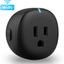 Black Smart Plug, Amysen Smart Wifi Outlet, Compatible with Alexa and Google Home, ETL Certified, Only Supports 2.4Ghz Network, No Hub Required, Control Your Devices from Anywhere