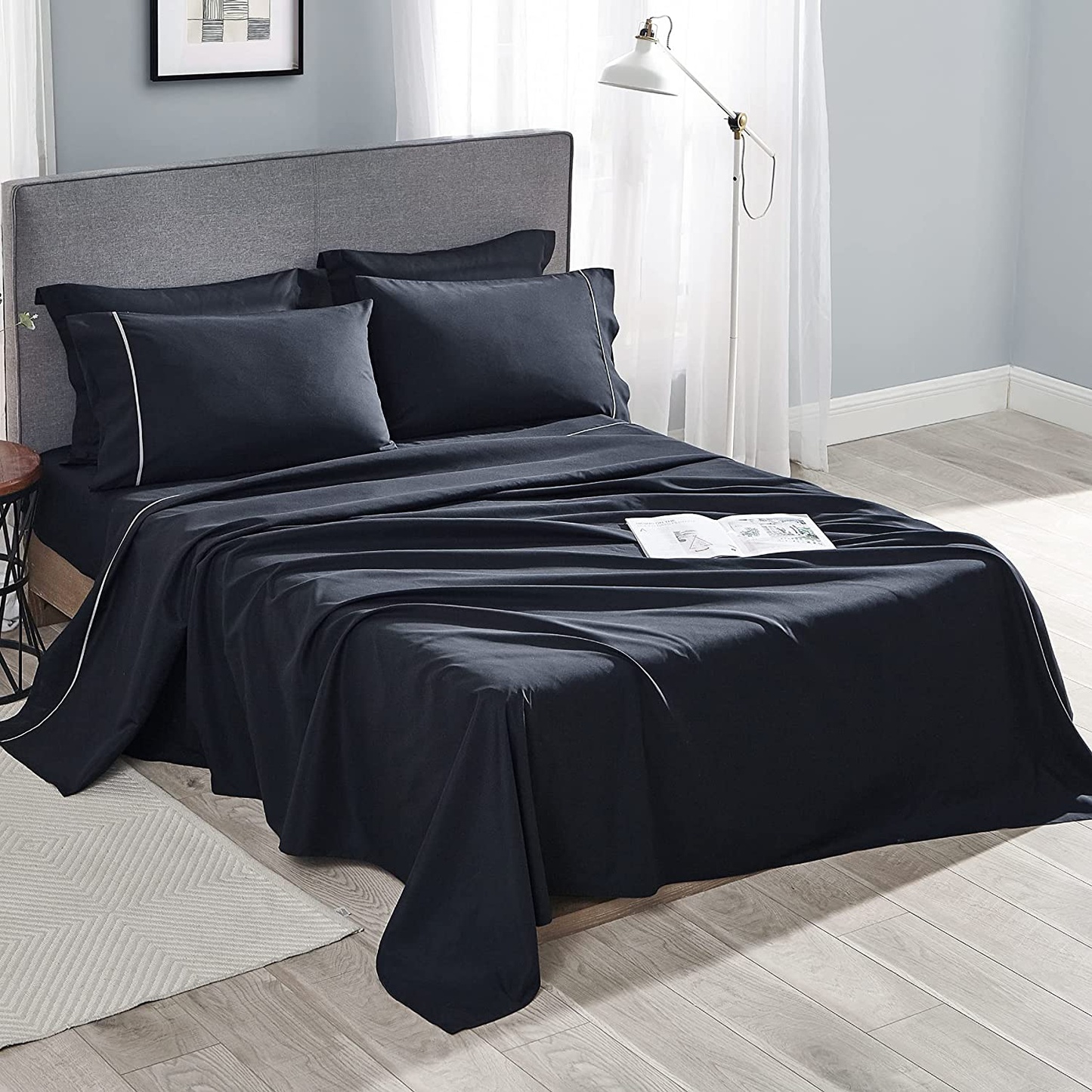 Bedsure Deep Pocket Twin Sheets Set for Kid Soft Brushed Microfiber, Wrinkle and Fade Resistant Single Bed Sheets