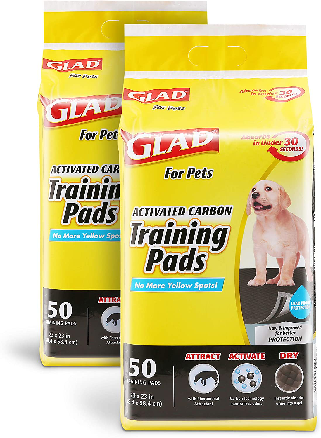 Glad for Pets Black Charcoal Puppy Pads-New & Improved Puppy Potty Training Pads That ABSORB & NEUTRALIZE Urine Instantly