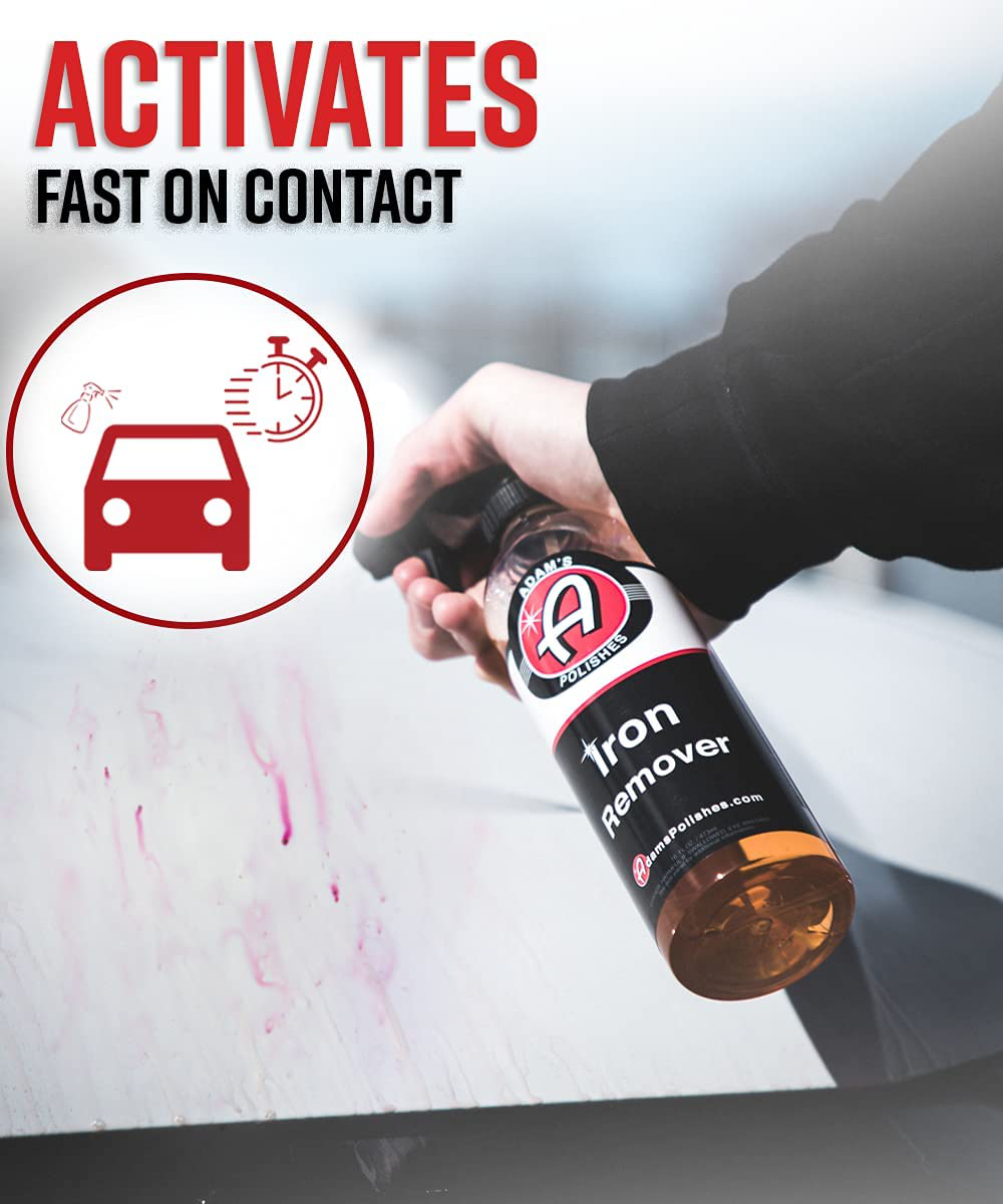 Adam's Iron Remover 16oz - Iron Out Fallout Rust Remover Spray for Car Detailing | Remove Iron Particles in Car Paint, Motorcycle, RV & Boat | Use Before Clay Bar, Car Wax or Car Wash