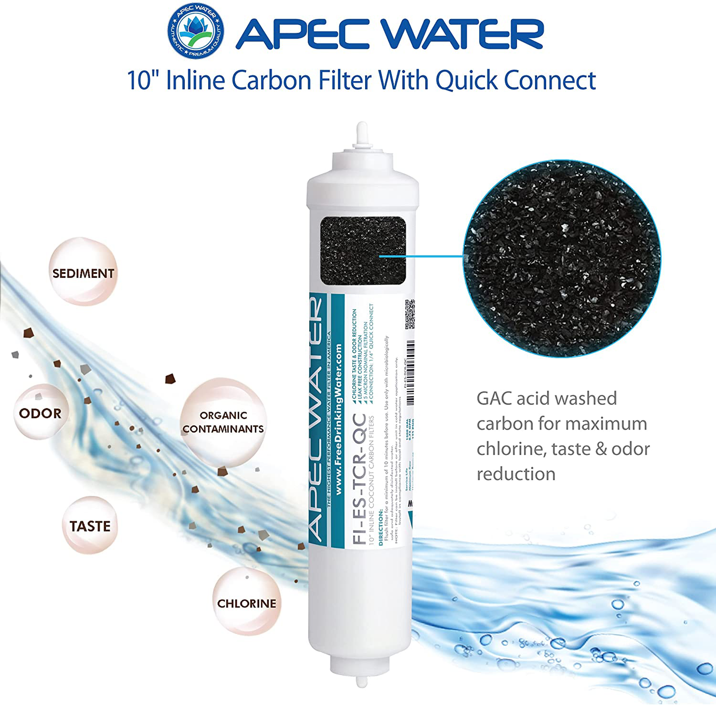 APEC Water Systems FILTER-MAX-ES50 & Water Systems FILTER-SET-ES High Capacity Replacement Pre-Filter Set For Essence Series Reverse Osmosis Water Filter System Stage 1-3