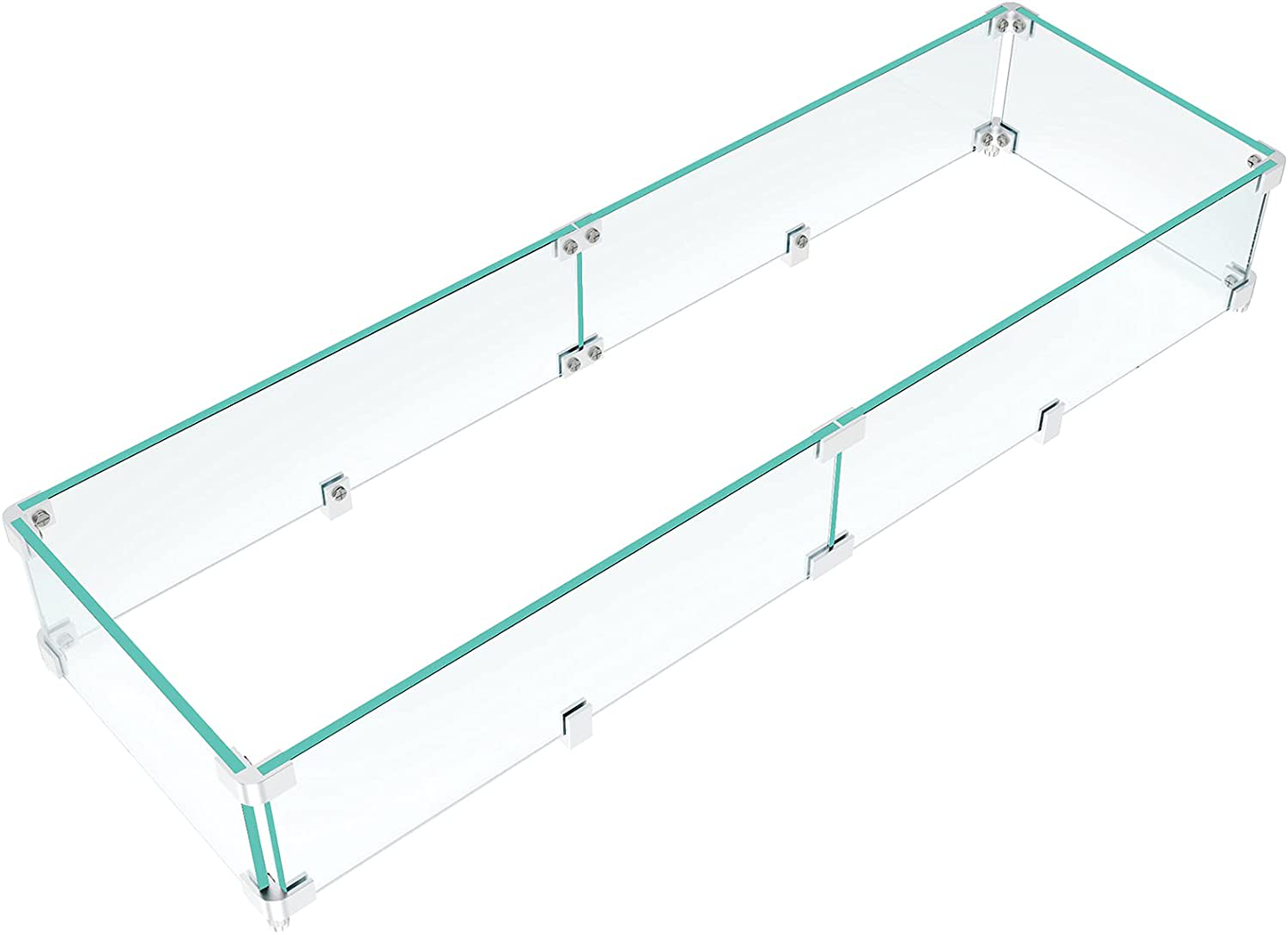 GASPRO 40.5 x 12.5 Inch Fire Pit Wind Guard Rectangular for 56/57 Inch Fire Table and 36 x 6 Inch Drop-in Fire Pit Pan, 5/16 Inch Thick