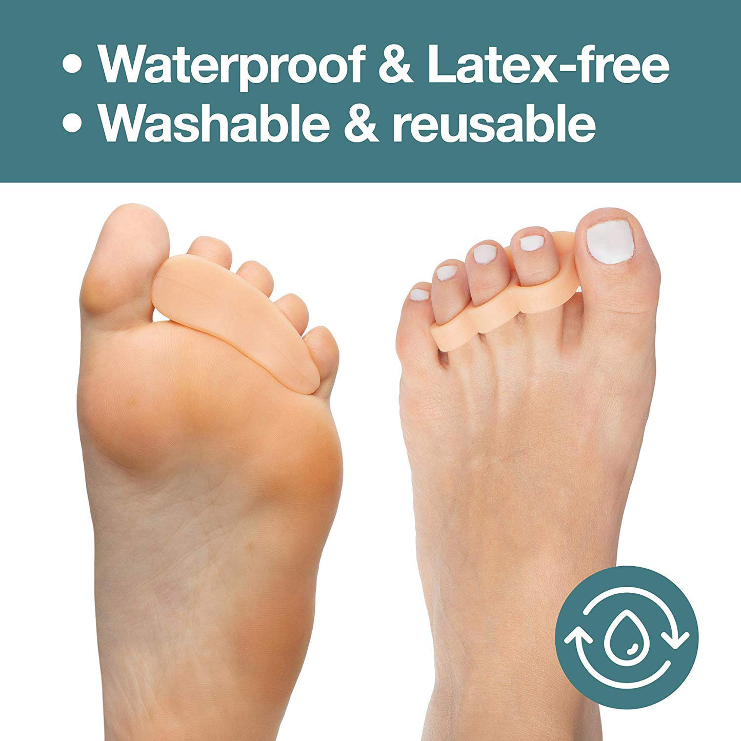 Zentoes Hammer Toe Straightener and Corrector 4 Pack Soft Gel Crests Splints | Reduce Foot Pain, Prevent Overlap | Flexible Footcare Treatment | Stain, Odor Resistant (Beige)