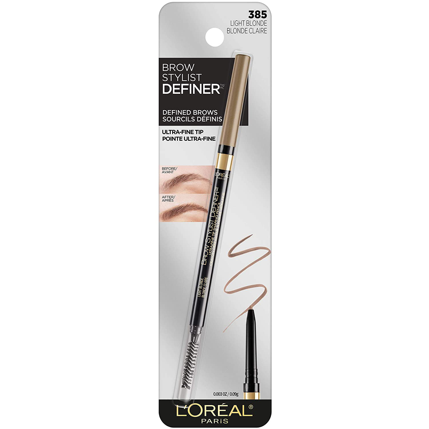 L'Oreal Paris Makeup Brow Stylist Definer Waterproof Eyebrow Pencil UltraFine Mechanical Pencil Draws Tiny Brow Hairs Fills in Sparse Areas Gaps Ounce Count