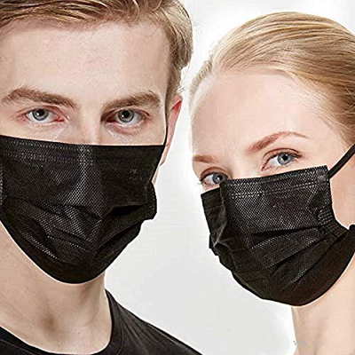 3 Ply Black Disposable Face Mask Filter Protection Face Masks