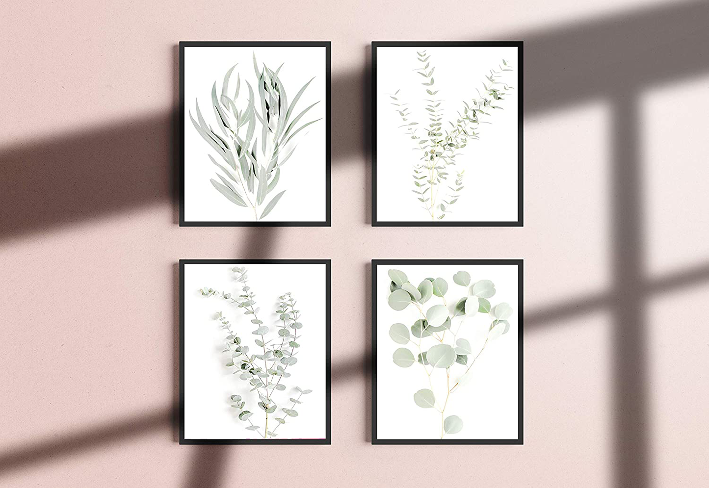 Haus and Hues Botanical Plant Wall Art Prints - Set of 4 Plant Wall Decor Prints Floral Kitchen Flower Leaves Wall Art Boho Leaf Eucalyptus (UNFRAMED) (8x10)