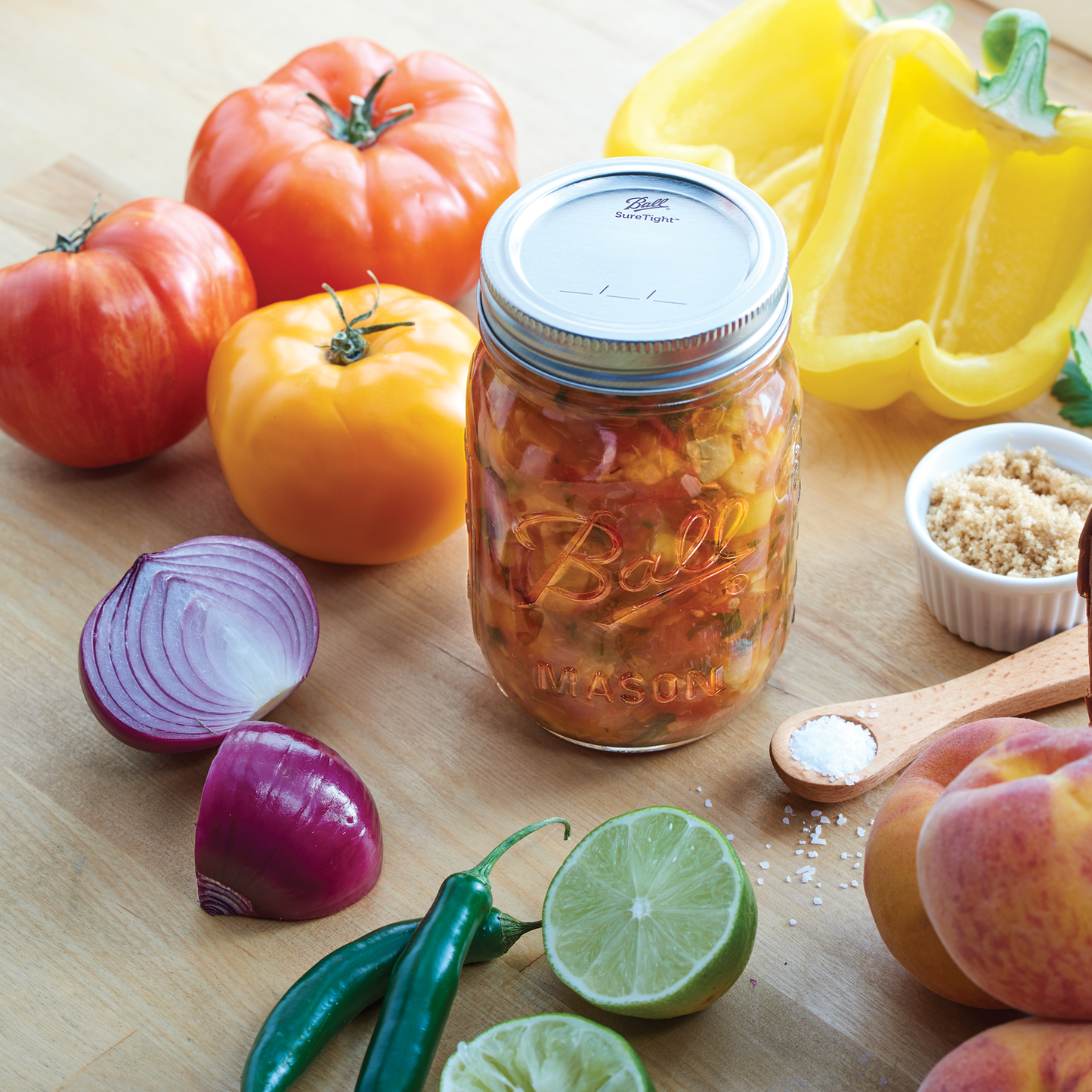 Ball, Glass Mason Jar with Lid & Band, Regular Mouth, 16 oz, 12 Count