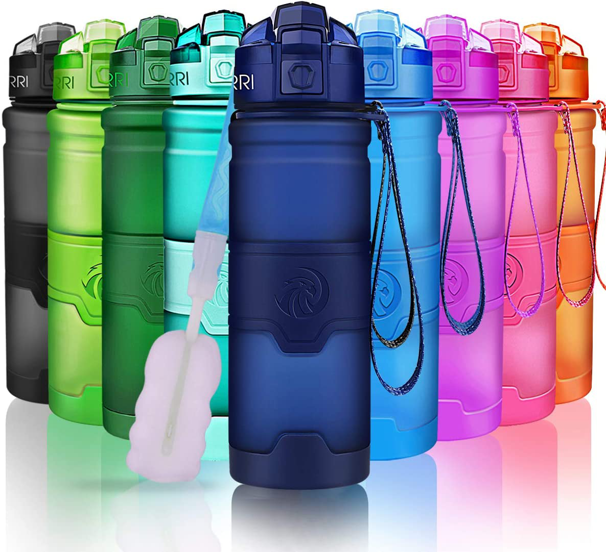 ZORRI 20oz 600ml Sports Water Bottles, Leak Proof & BPA Free Lightweig