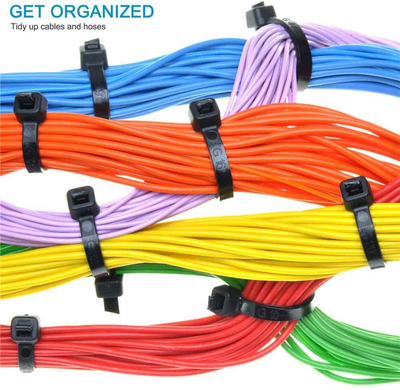 HMROPE 100Pcs Cable Zip Ties Heavy Duty 12 Inch, Premium Plastic Wire Ties with 50 Pounds Tensile Strength, Self-Locking Black Nylon Zip Ties for Indoor and Outdoor