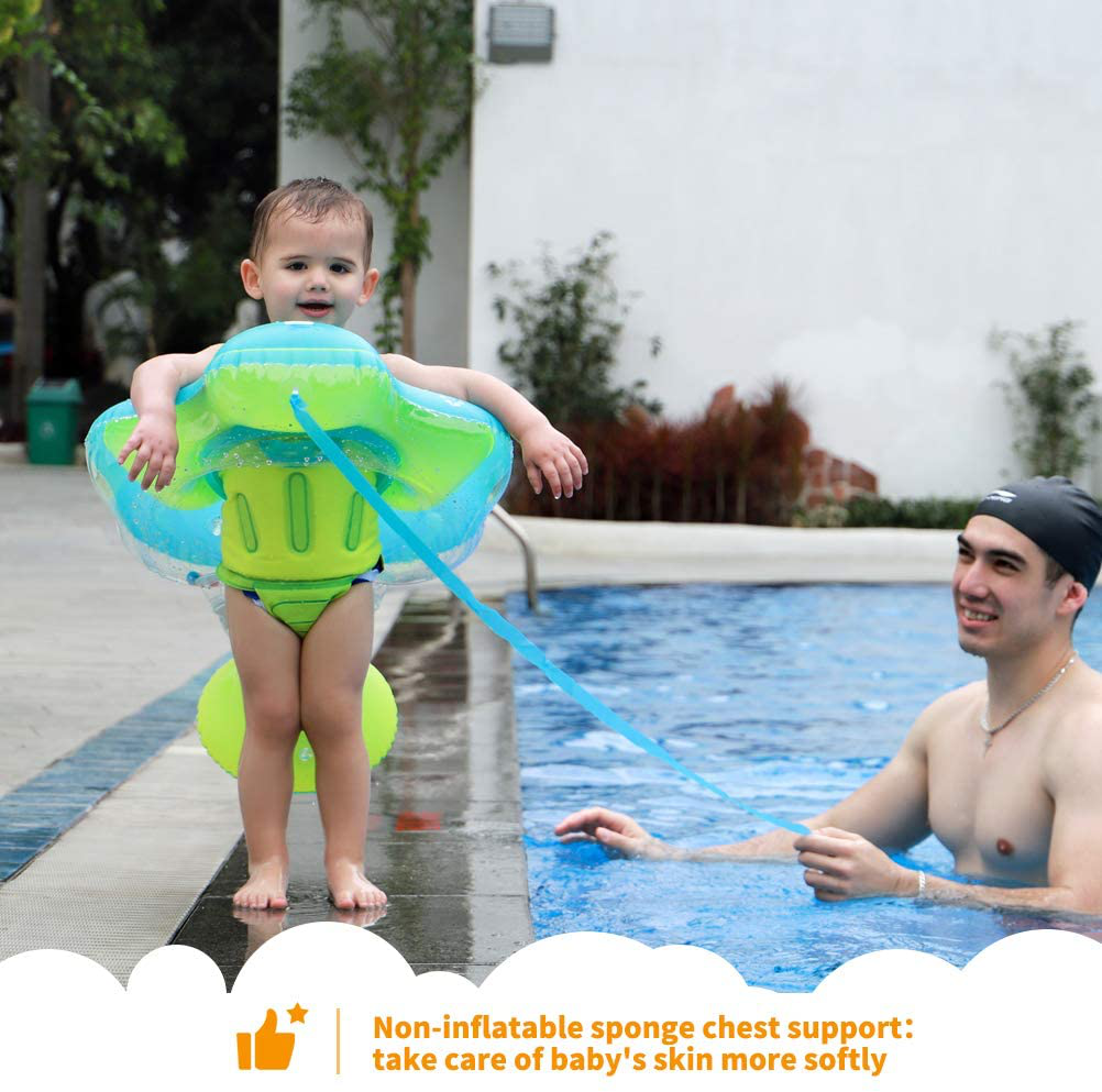 Free Swimming Baby Inflatable Baby Swim Float Children Waist Ring Inflatable Pool Floats Toys Swimming Pool Accessories for The Age of 3-72 Months(Blue, L)