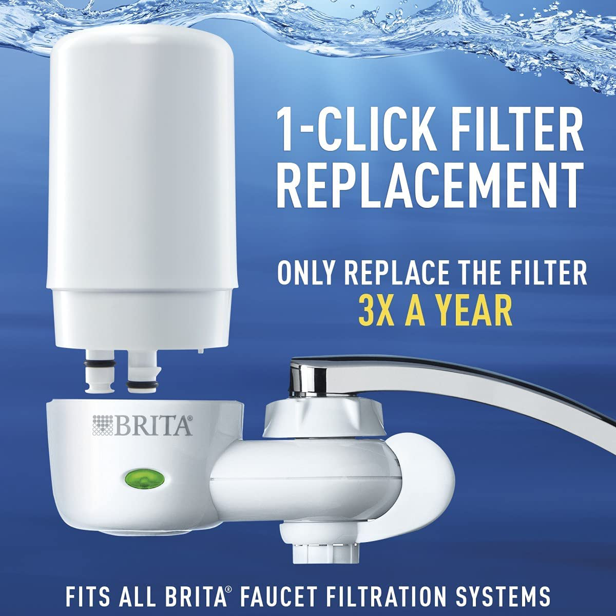 Brita Basic Replacement Water Filters, Chrome, 2 Count - 36312