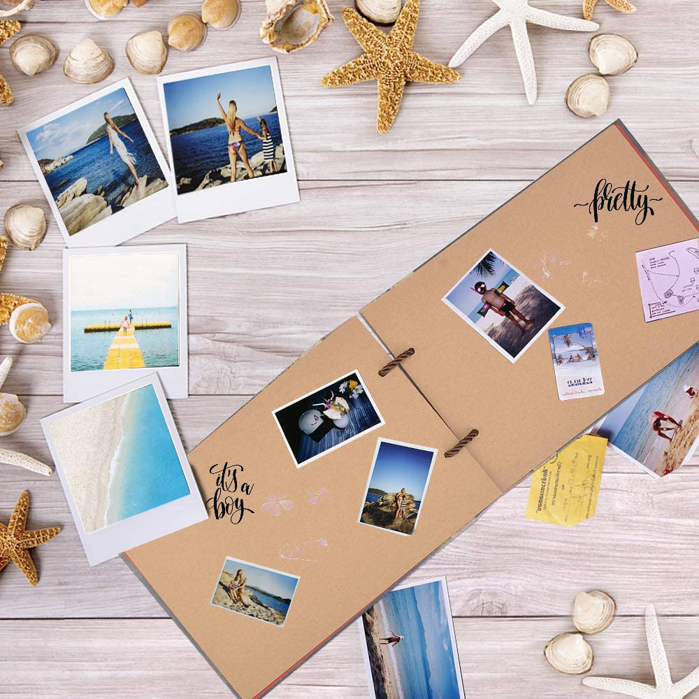 Photo Album Scrapbook, Our Adventure Book, DIY Handmade Album Scrapbook Movie up Travel Scrapbook for Anniversary, Wedding, Travelling, Baby Shower, Etc (Travel Scrapbook)