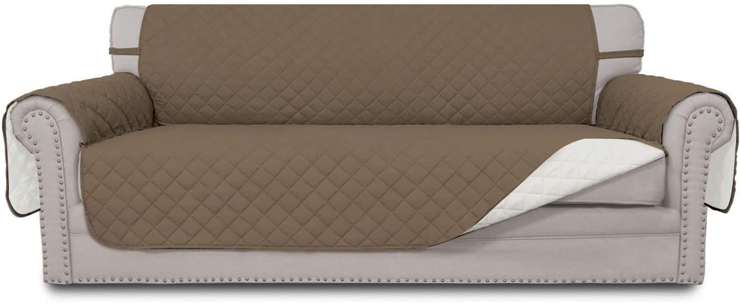 Easy-Going Sofa Slipcover Reversible Sofa Cover Water Resistant Couch Cover Furniture Protector with Elastic Straps for Pets Kids Children Dog Cat(Oversized Sofa, Camel/Ivory)