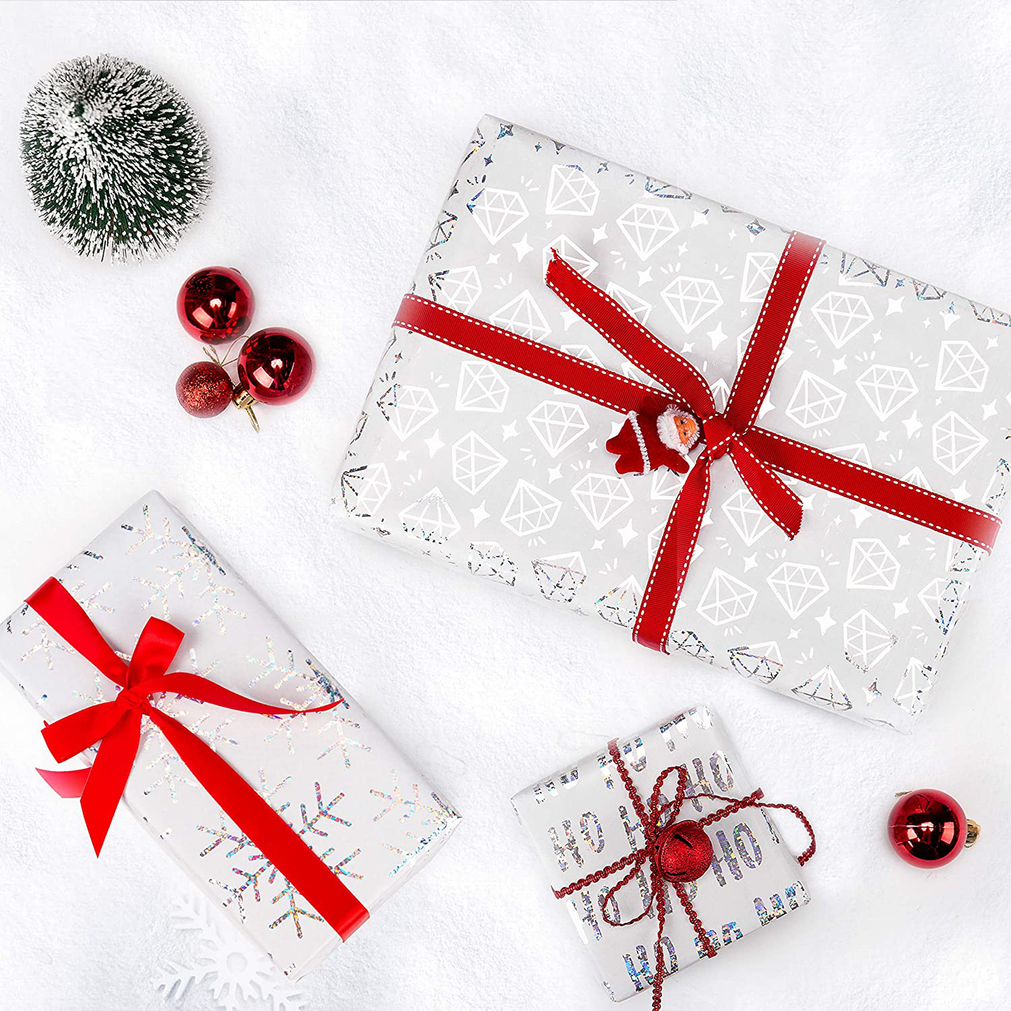 RUSPEPA Christmas Wrapping Paper Perfect for Christmas-4 Roll-30Inch X 10Feet per Roll