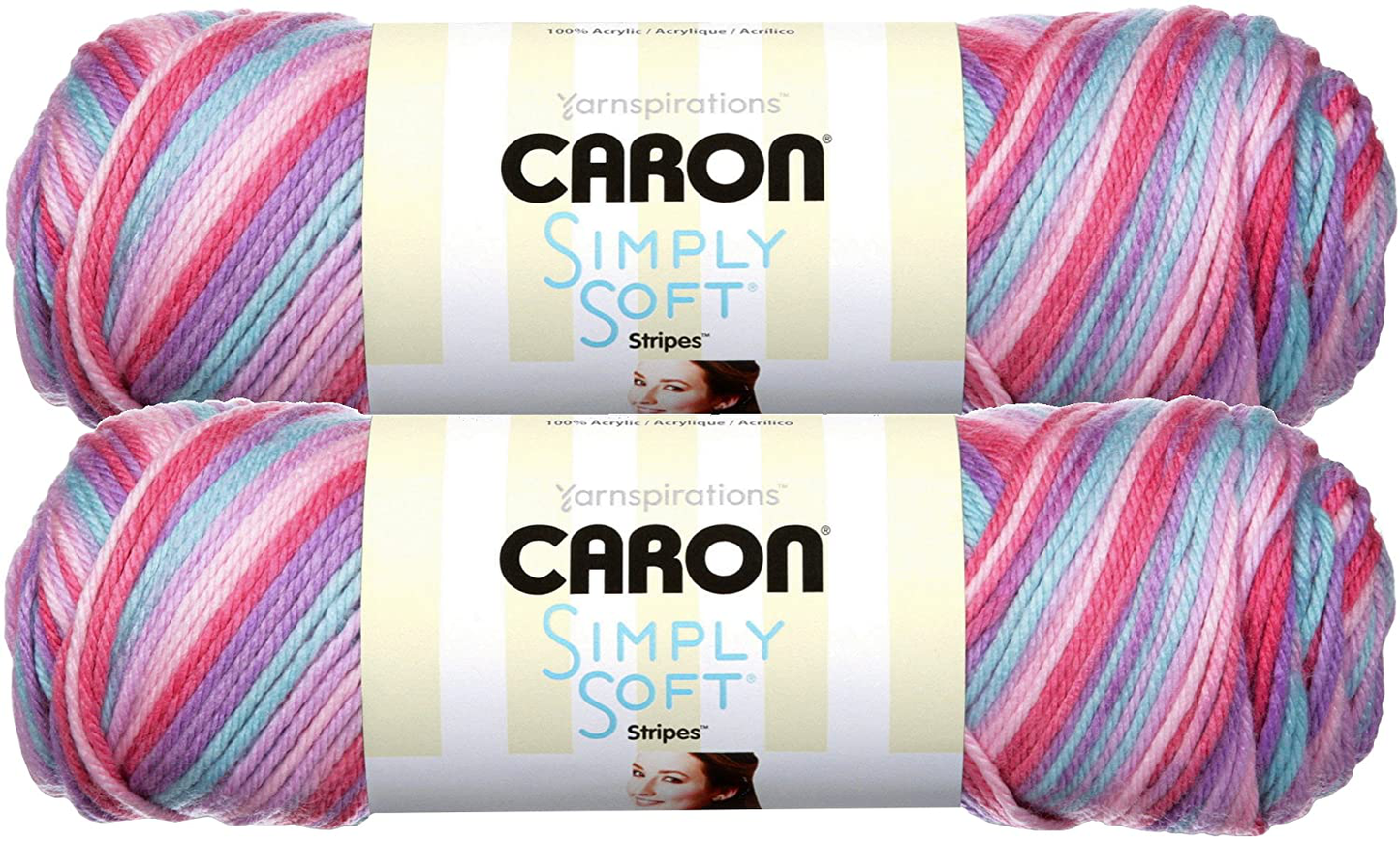 Caron Simply Soft Bulk Buy Paints 100% Acrylic Yarn (2-Pack) ~ 5 oz. Skeins