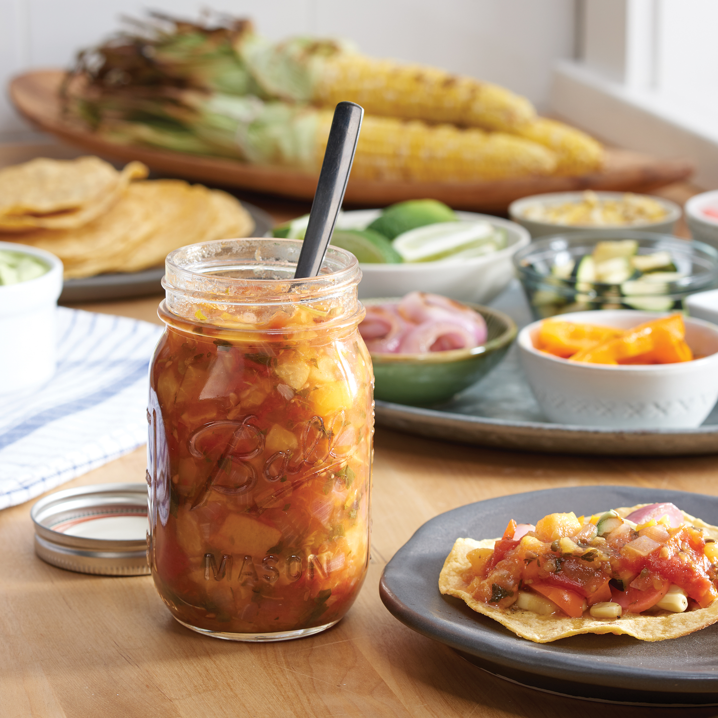 Ball, Glass Mason Jar with Lid & Band, Regular Mouth, 16 oz, 12 Count