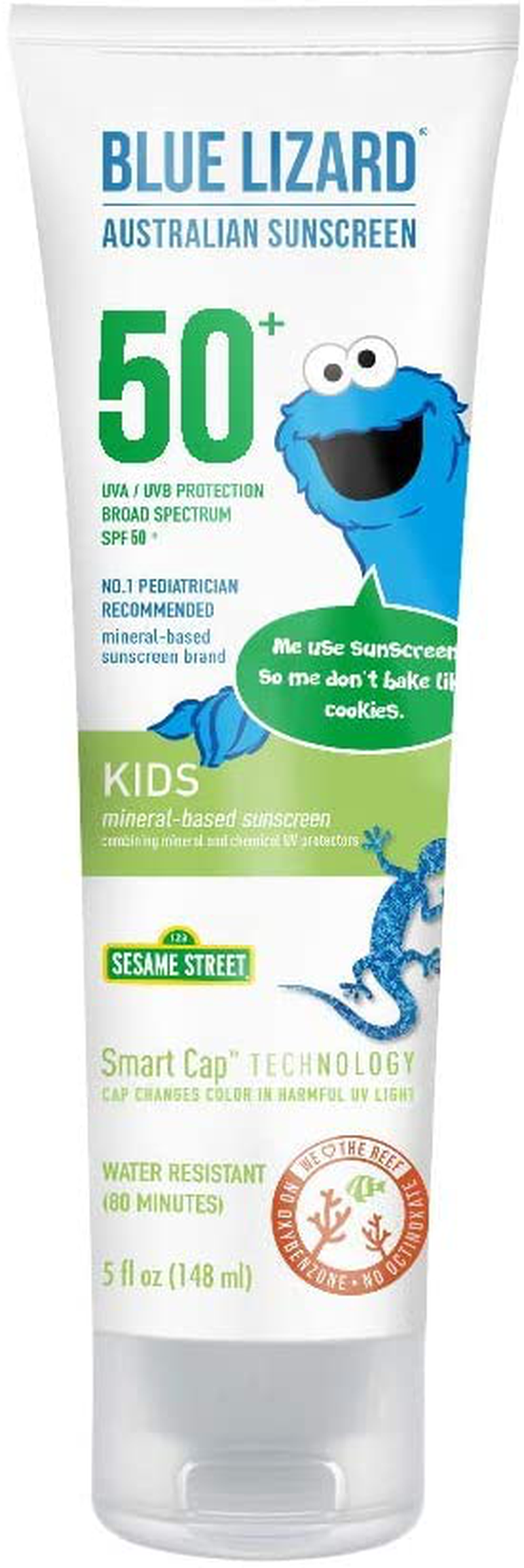 Blue Lizard Kids Mineral Sunscreen Stick with Zinc Oxide, SPF 50+, Water Resistant, UVA/UVB Protection - Easy to Apply, Fragrance Free.5 oz
