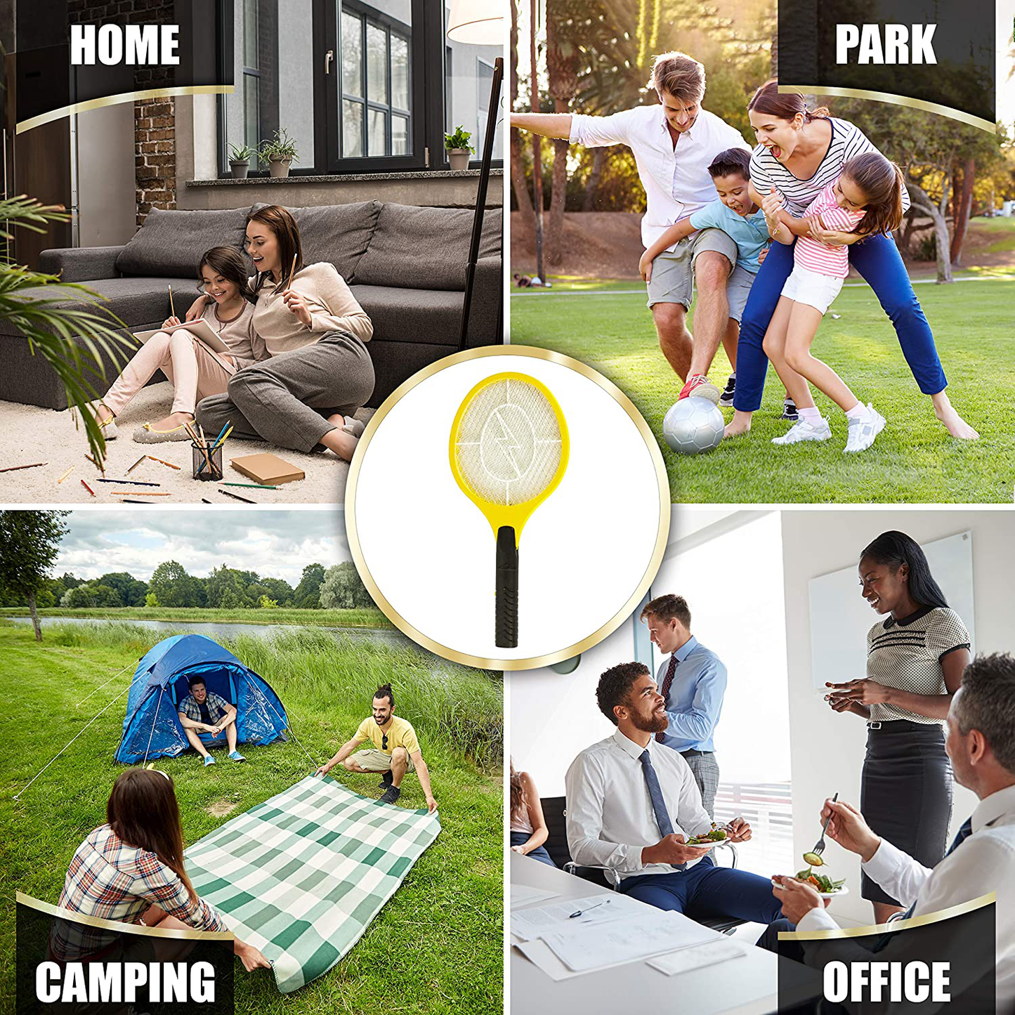 ASISNAI Bug Zapper 18" Electric Fly & Mosquito Swatter Racket - Outdoor/Indoor Killer for Flies, Battery-Operated Tennis Killing Zap, 3000 Volts Electronic Catcher, 2 AA Batteries Included - Red
