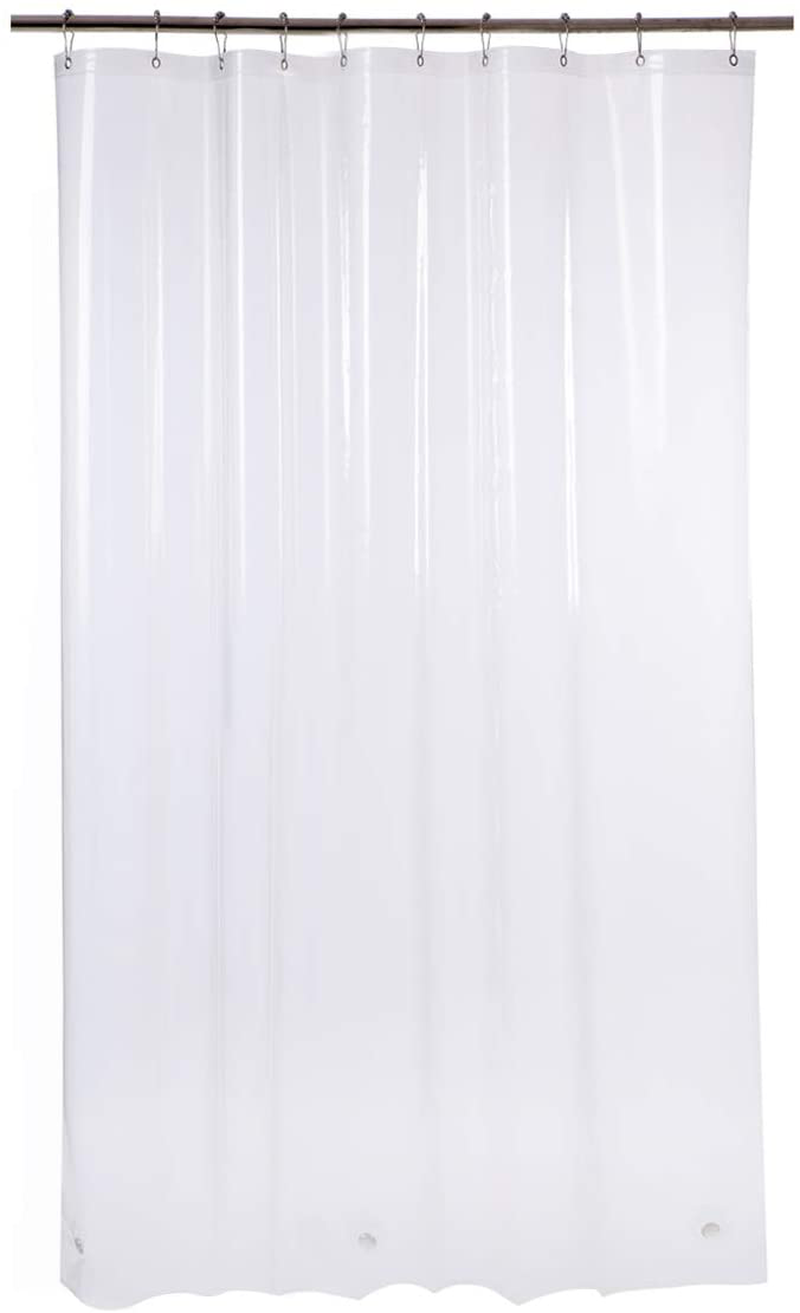 AmazerBath Plastic Shower Curtain Liner, Thick Bathroom Shower Curtains with Heavy Duty Clear Stones and Grommet Holes