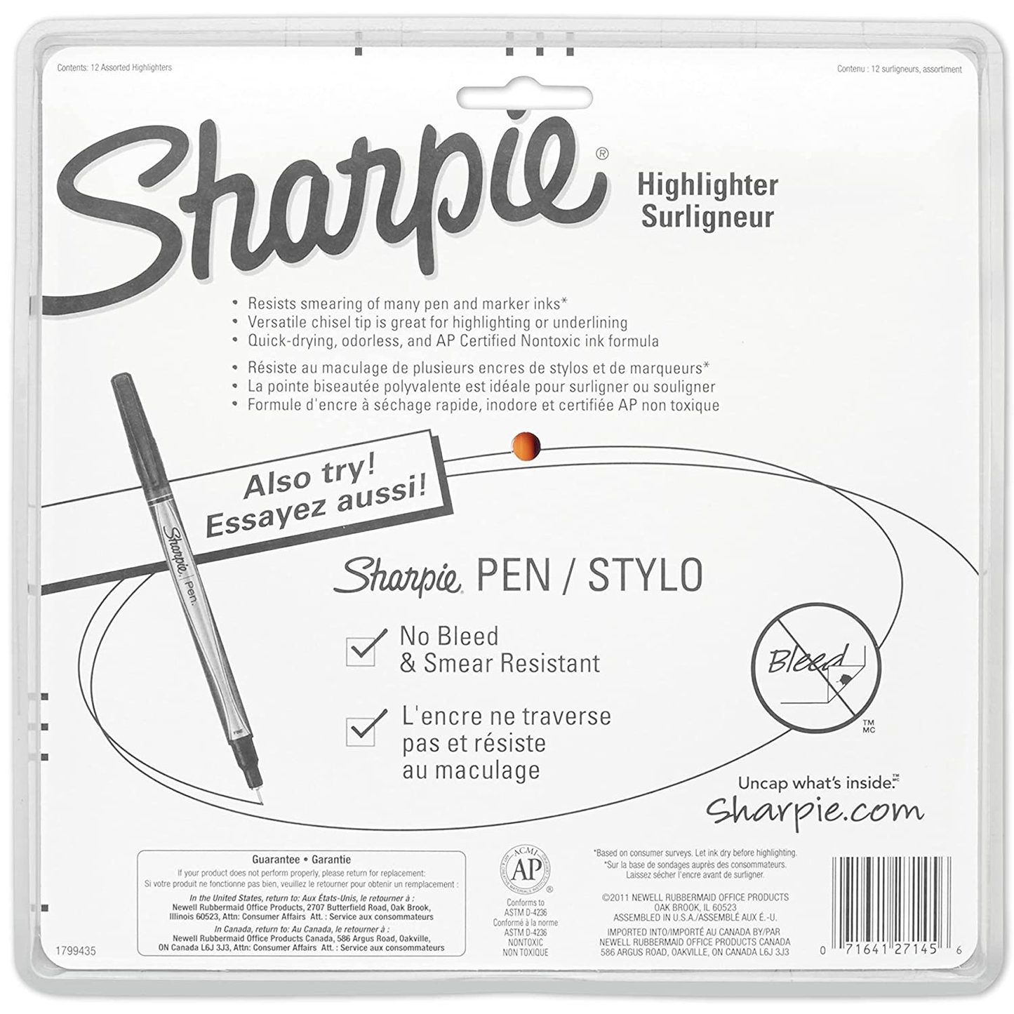 Sharpie 27145 Pocket Highlighters, Chisel Tip, Assorted Colors, 12-Count