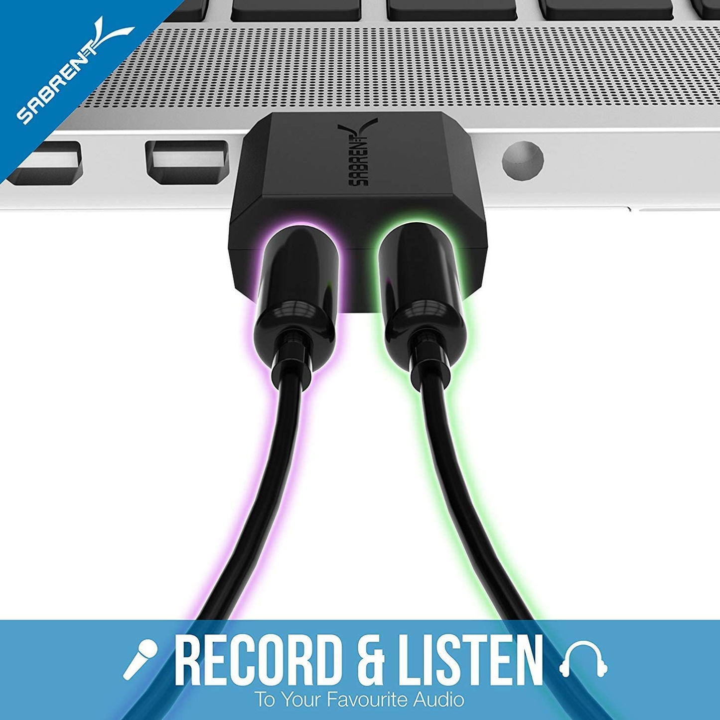 Sabrent USB External Stereo Sound Adapter for Windows and Mac. Plug and Play No Drivers Needed.