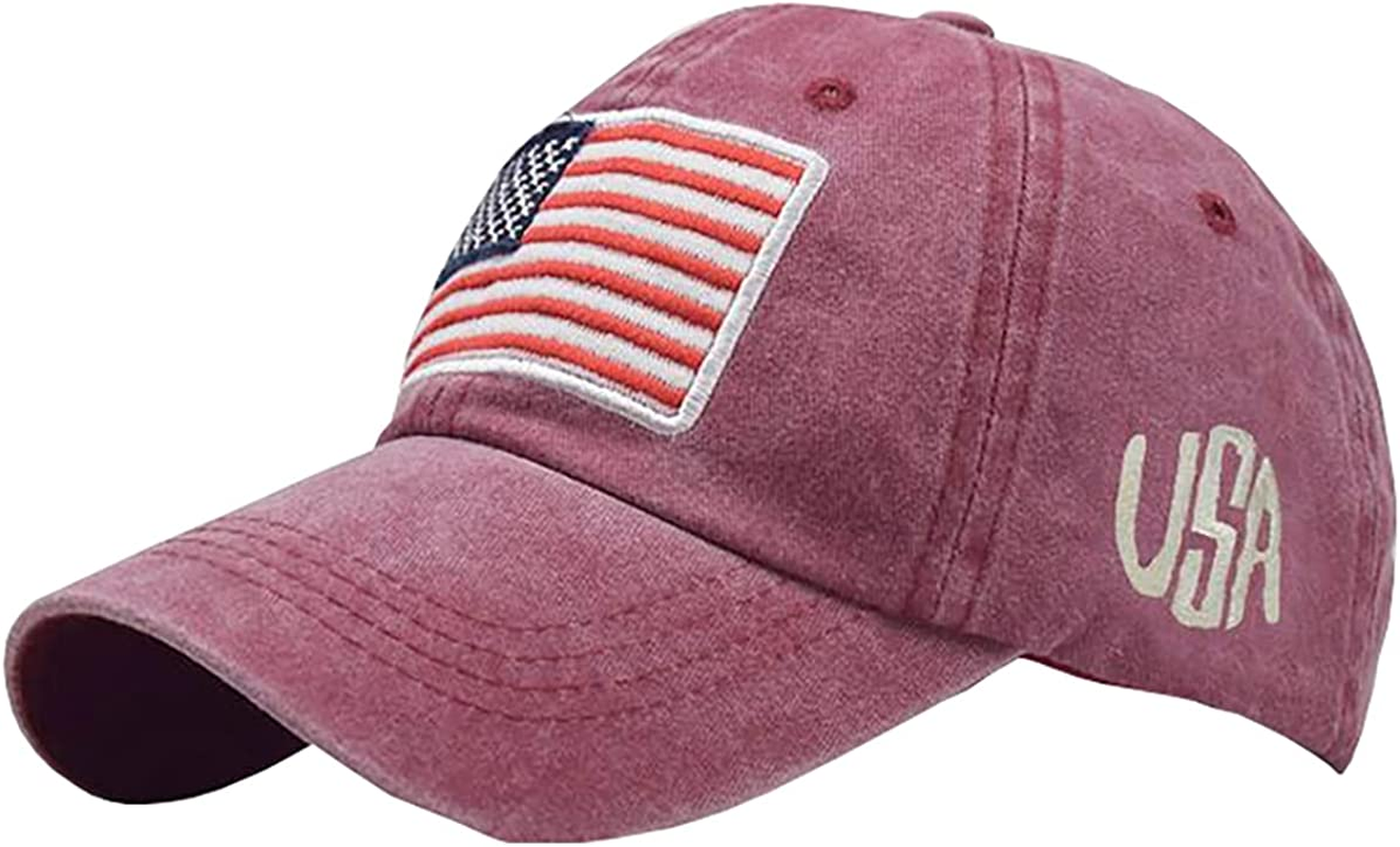 Adjustable Baseball Cap American Flag Hat Headdress Outdoor Sports Cap Peaked Cap Cotton