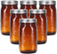 Eleganttime Amber Glass Mason Jars 32 oz Wide Mouth with Airtight Lids and Bands 6 Pack Large Glass Canning Mason Jars with Lids Quart Wide Mason Jars,Great for Canning jar pickle fermenting jam jar