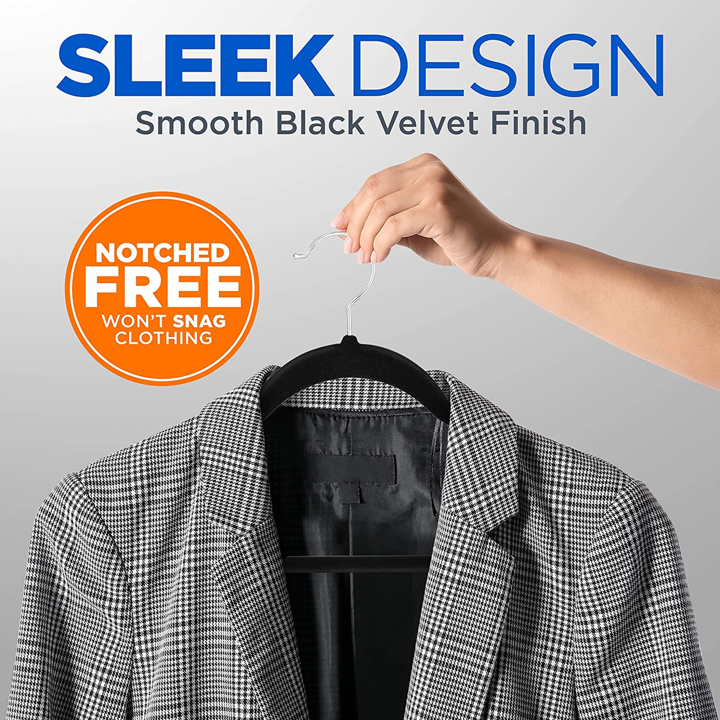 100 Pcs. of Velvet Non-Slip Clothes-Heavy Duty Coat Hanger Set with 360° Swivel Hook , 100 Pack, Brown