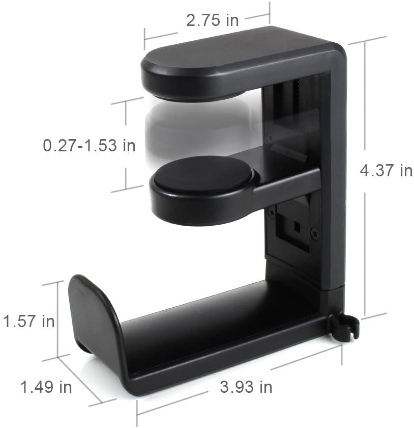 PC Gaming Headset Headphone Hook Holder Hanger Mount, Headphones Stand with Adjustable & Rotating Arm Clamp , Under Desk Design , Universal Fit , Built in Cable Clip Organizer EURPMASK