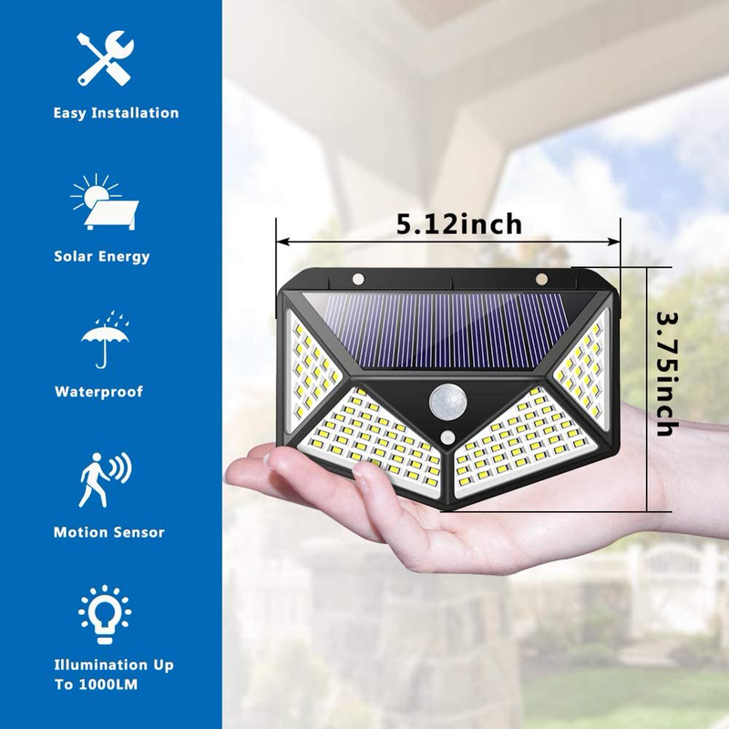2 Pack Outdoor Solar Lights with 3 Modes Wireless IP65 Waterproof