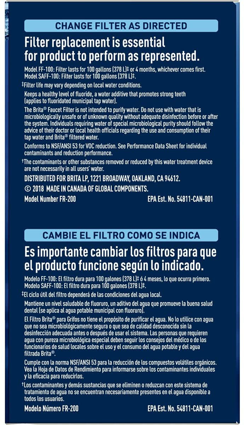 Brita Basic Replacement Water Filters, Chrome, 2 Count - 36312