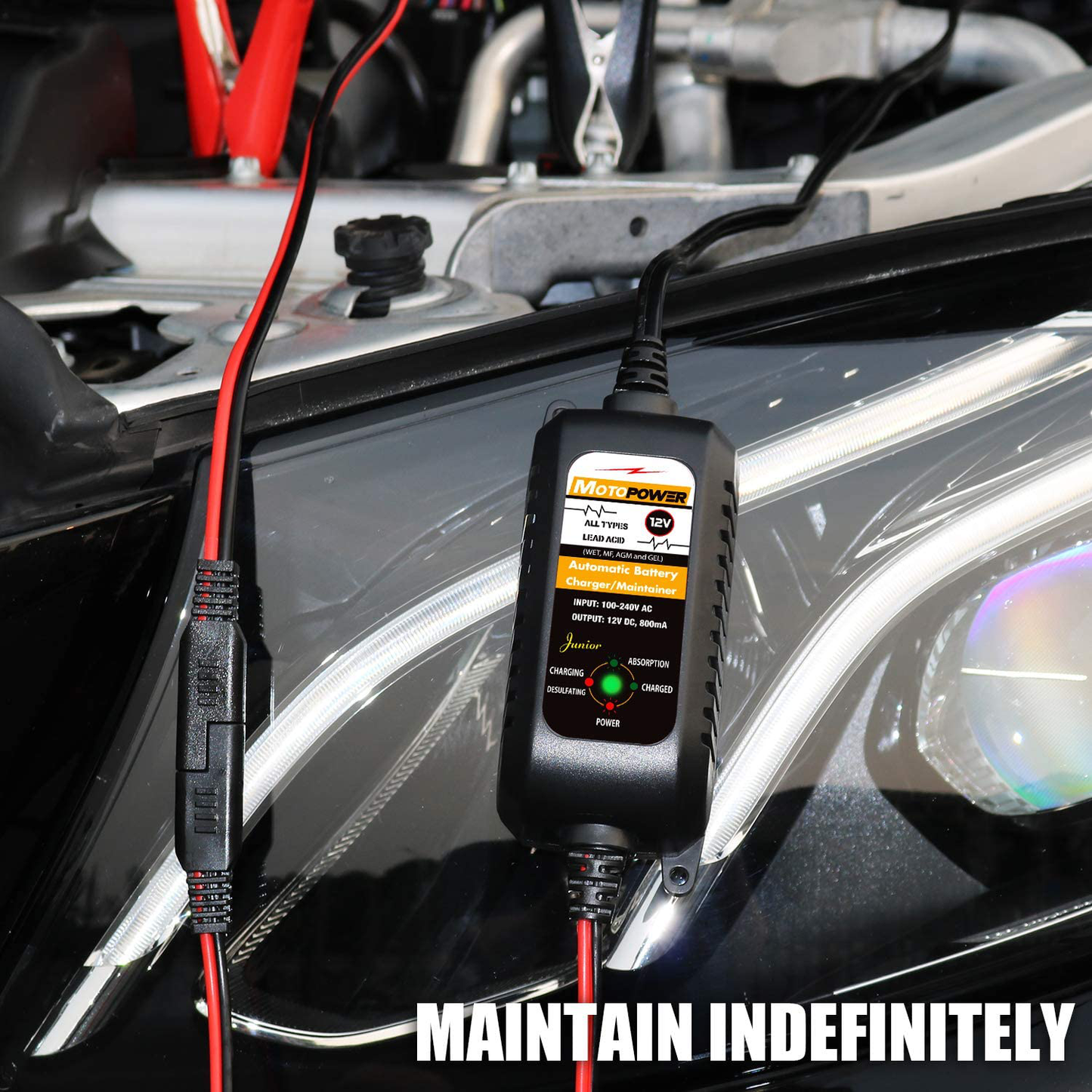 12V 800Ma Automatic Battery Charger, Battery Maintainer, Trickle Charger, and Battery Desulfator