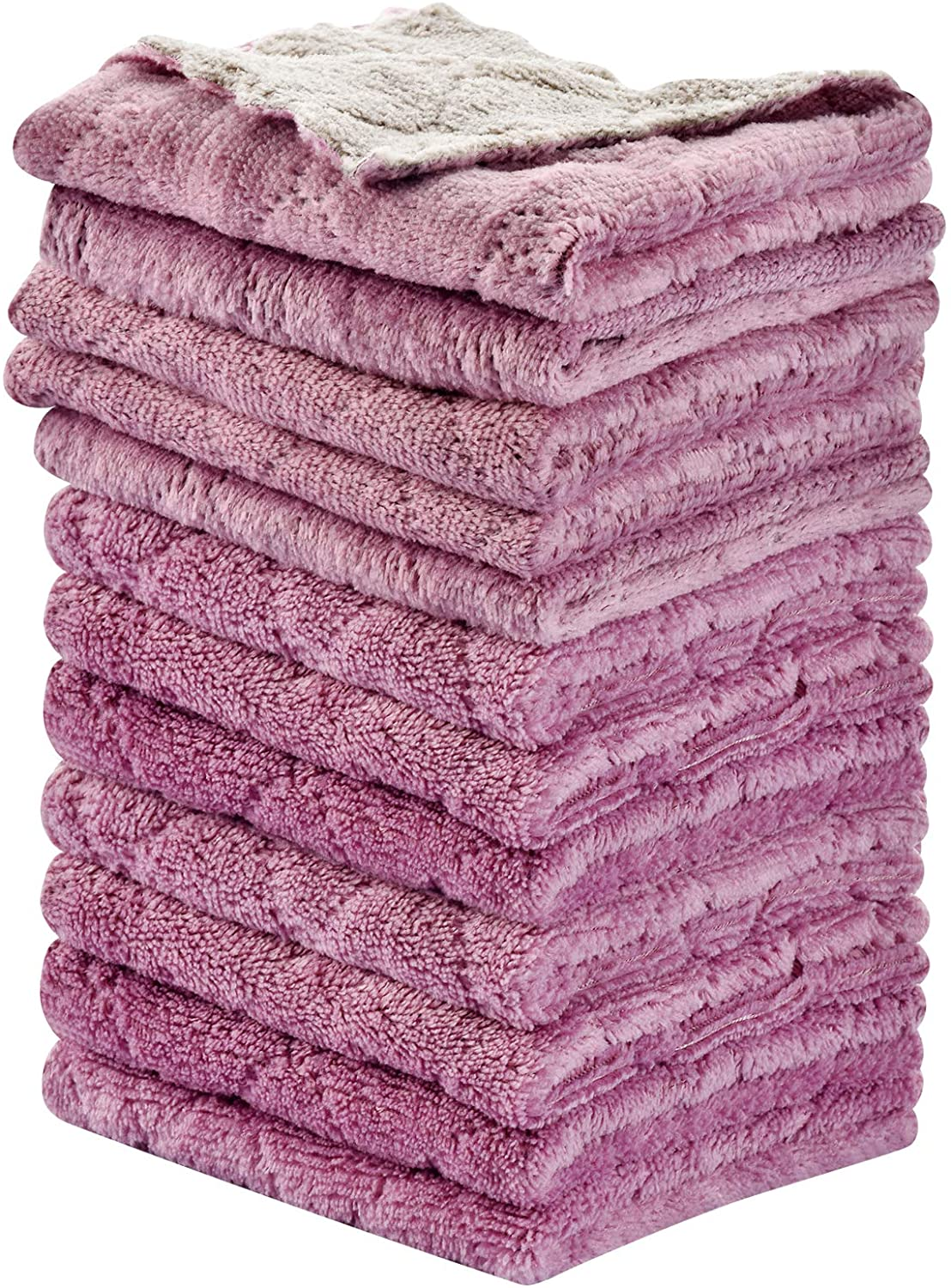 12PCS Ostwony Super Absorbent Cleaning Cloths, Kitchen Towels Dish Towels, Multipurpose Reusable Dish Cloths, Double-Sided Microfiber Cleaning Rags for Furniture, Car, Tea, Bowl, 10X 6 Inch,