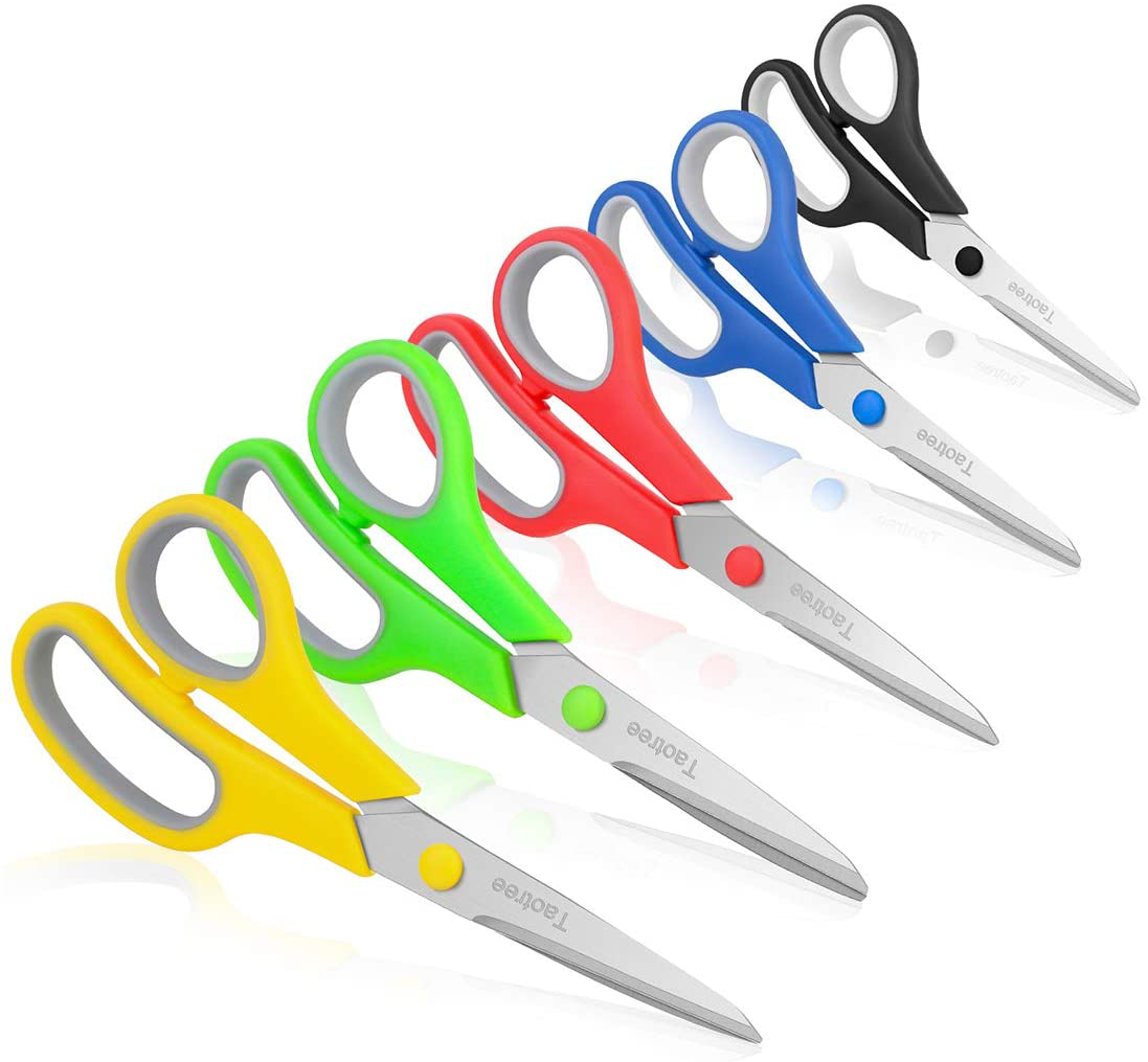 Scissors, Taotree 8" Multipurpose Scissor Bulk Pack Stainless Steel Sharp Scissors for Office Home General Use