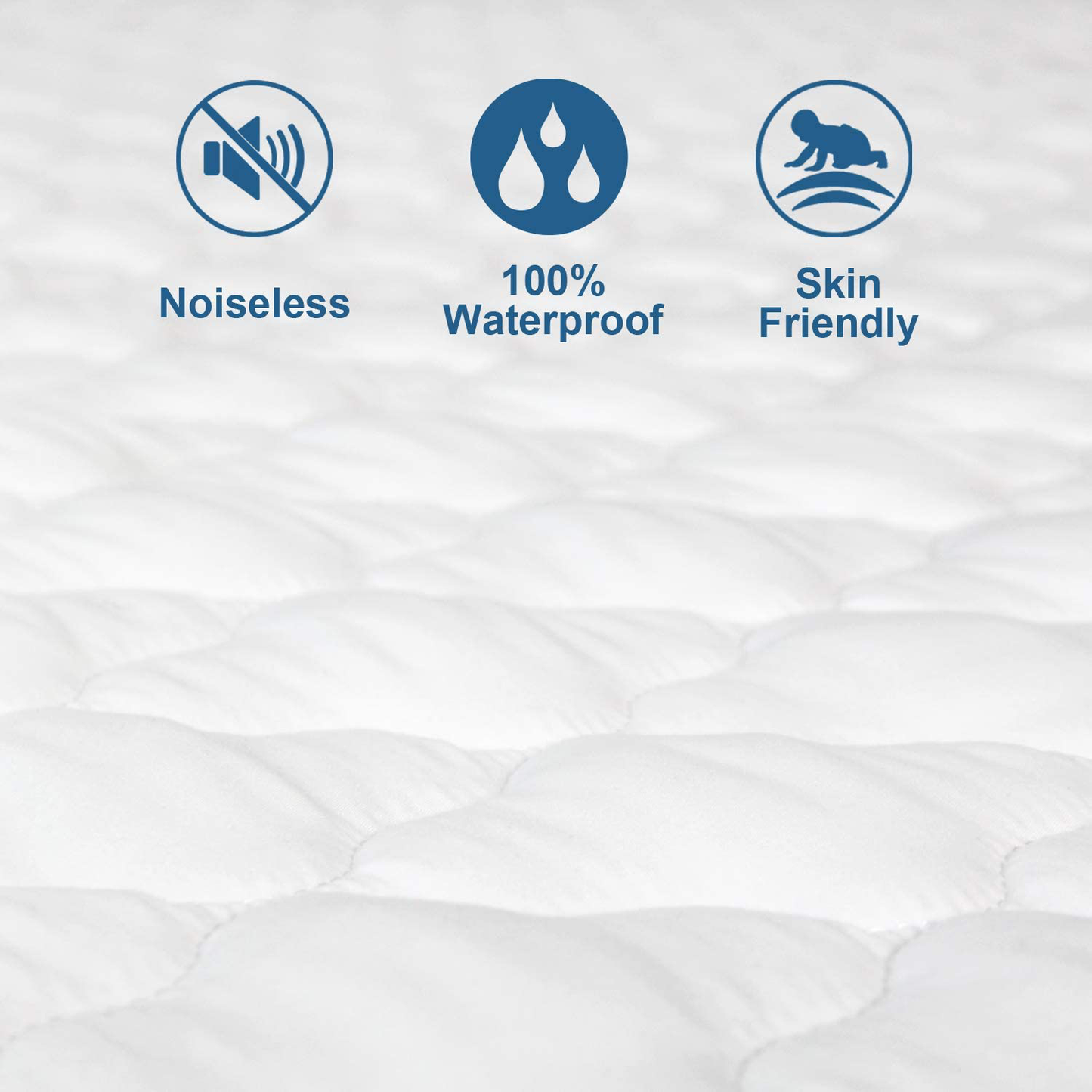 SPRINGSPIRIT Mattress Pad Cover Waterproof (Queen), Quilted Fitted Queen Mattress Pad Protector with Ultra Soft & Absorbent Surface and Deep Pocket to 14 inch, Stain Protection