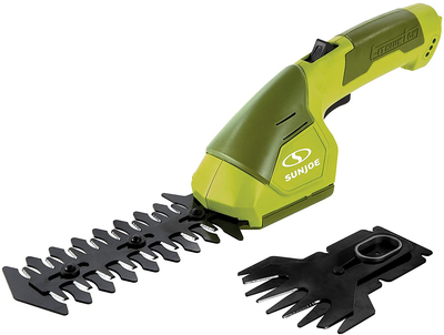 Sun Joe HJ604C 7.2-Volt 2-In-1 1250-RPM Cordless Grass Shear / Shrubber Handheld Trimmer, Rechargeable On-Board Lithium-Ion Battery and Charger Included