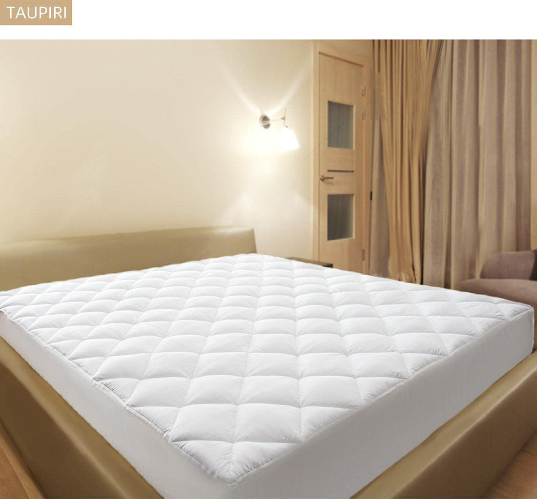 Taupiri Twin XL Quilted Mattress Pad Cover with Deep Pocket (8"-21"), Cooling Soft Pillowtop Mattress Cover, White
