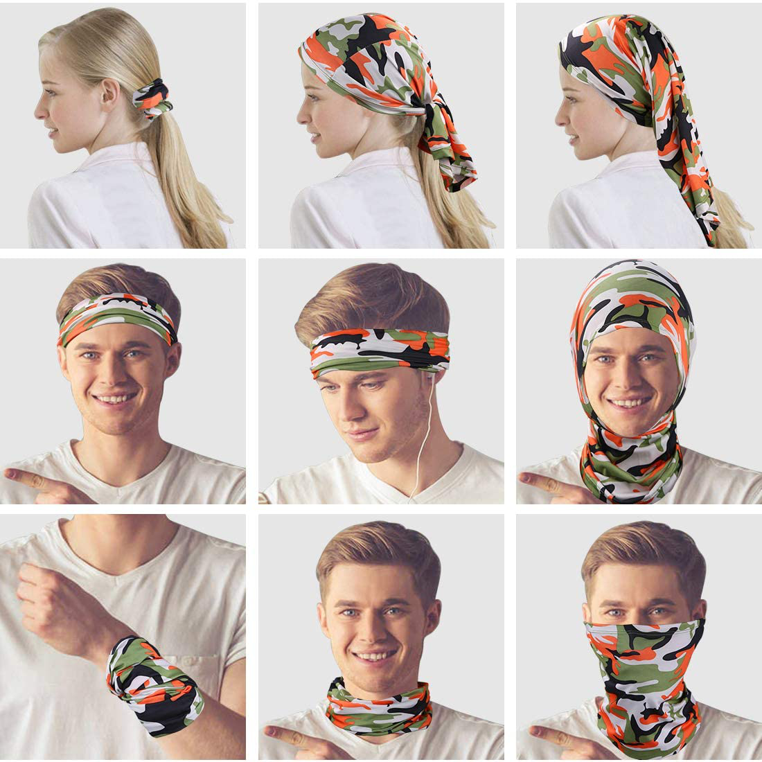 LUOLIIL VOE 5 Pieces Sun UV Protection Face Mask Neck Gaiter Windproof Scarf Sunscreen Breathable for Sport&Outdoor……