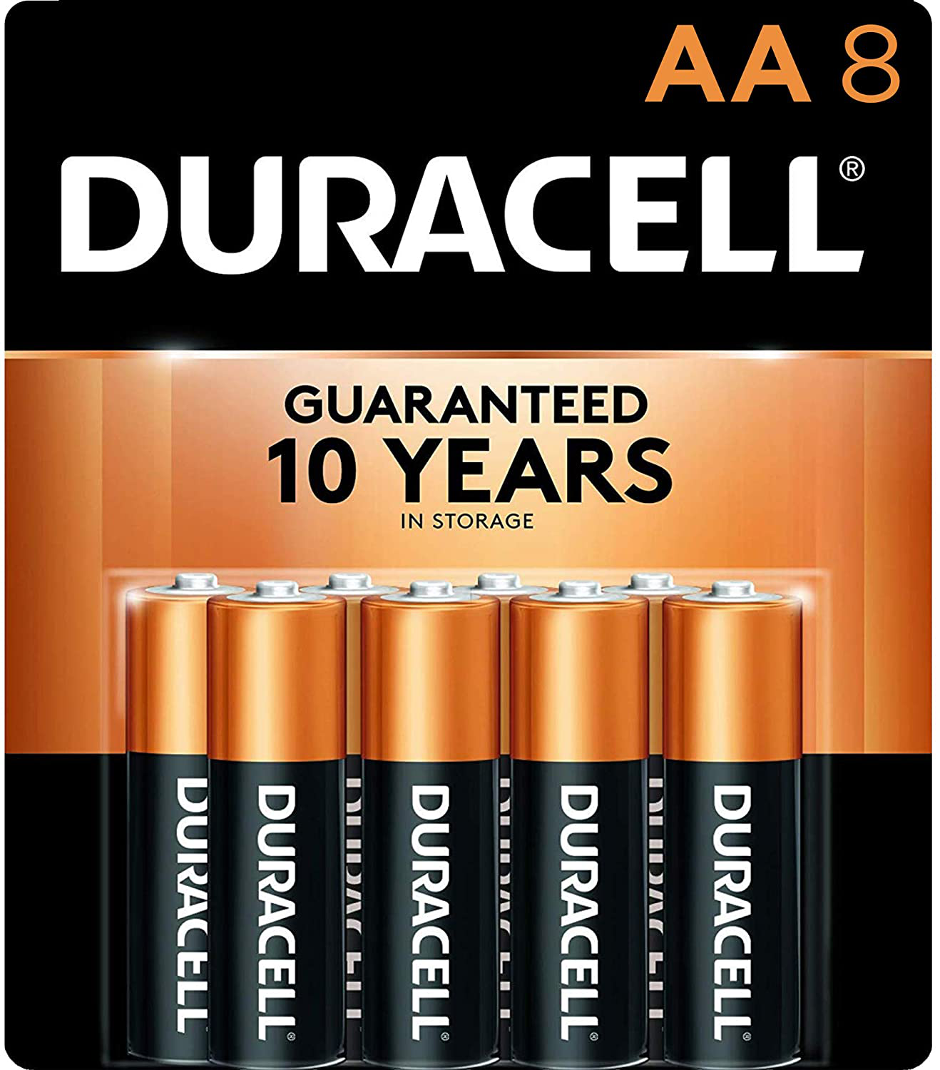 Duracell - CopperTop AA Alkaline Batteries - long lasting, all-purpose Double A battery for household and business