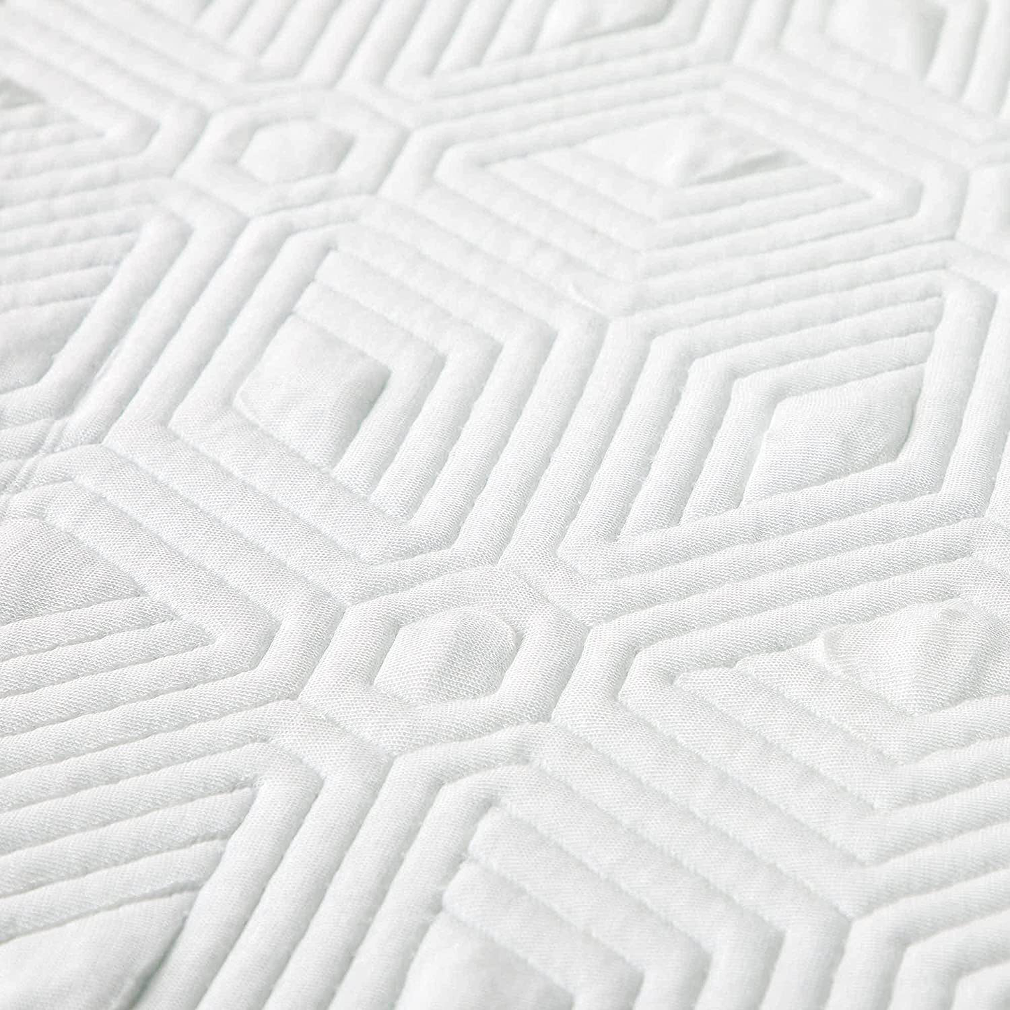 LUCID Memory Foam Soft and Breathable-Machine Washable Mattress Topper Cover, California King, White