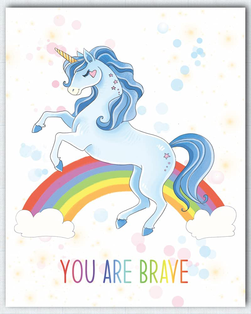 Unicorn Girls Room Décor | Motivational & Positive Affirmation Unicorn Bedroom Posters Wall Décor For Kids Room | Rainbow Decorations | Six 8x10 Wall Art Prints (Unframed) | Unicorn You Are Set