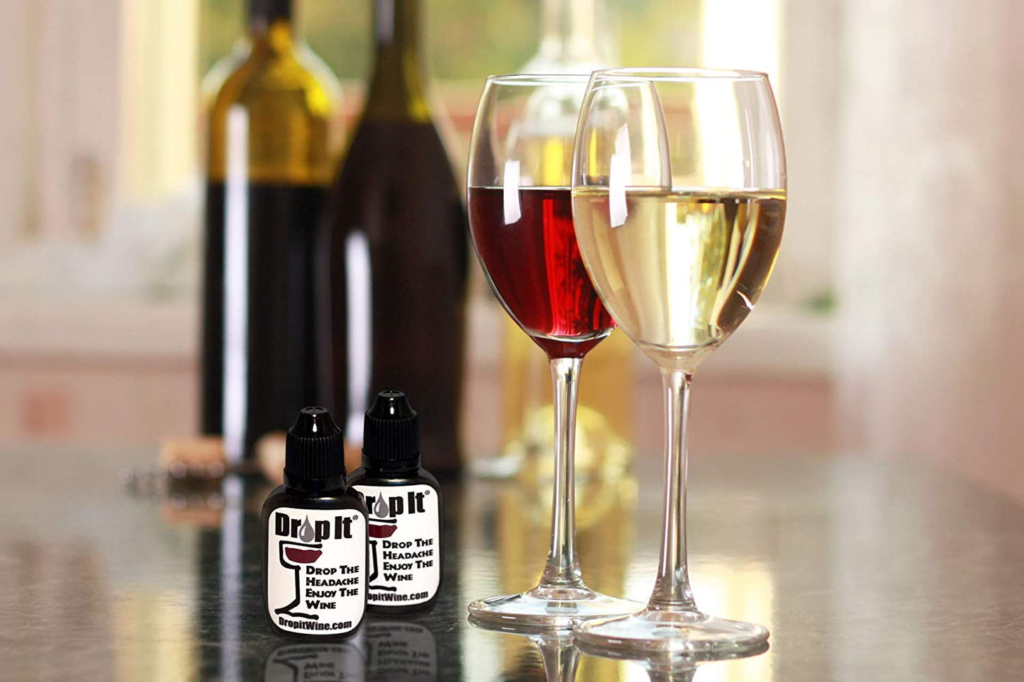 Drop It Wine Drops, 1 Pack - Only Product to Naturally Remove Both Wine Sulfites and Wine Tannins - Can Eliminate Wine Headaches, Wine Allergies and Histamines in 20 Seconds - a Wine Wand Alternative